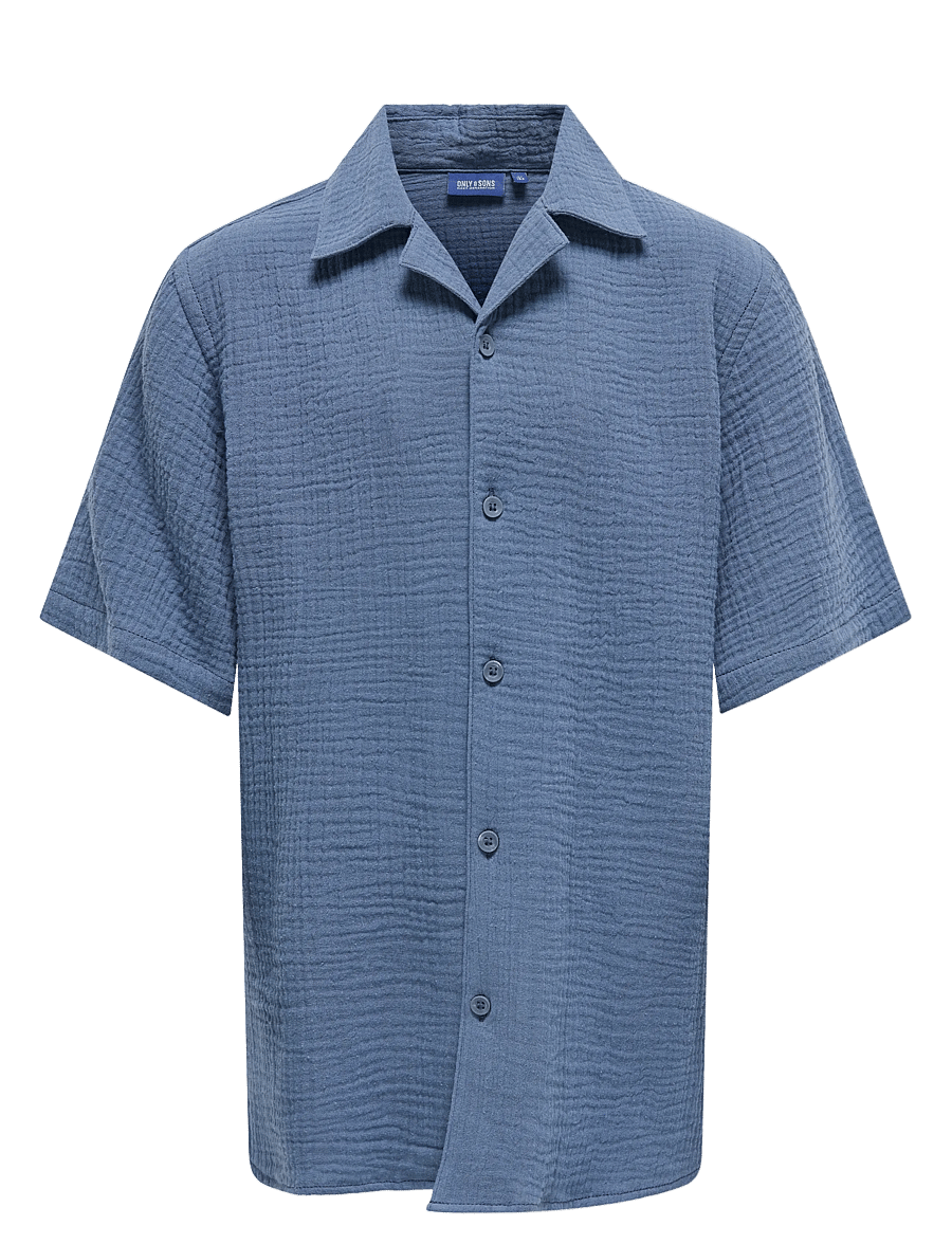 ONLY & SONS - OSJKYLE 0158 SS SHIRT WVN - kurzärmlige hemden - vintage indigo - 1