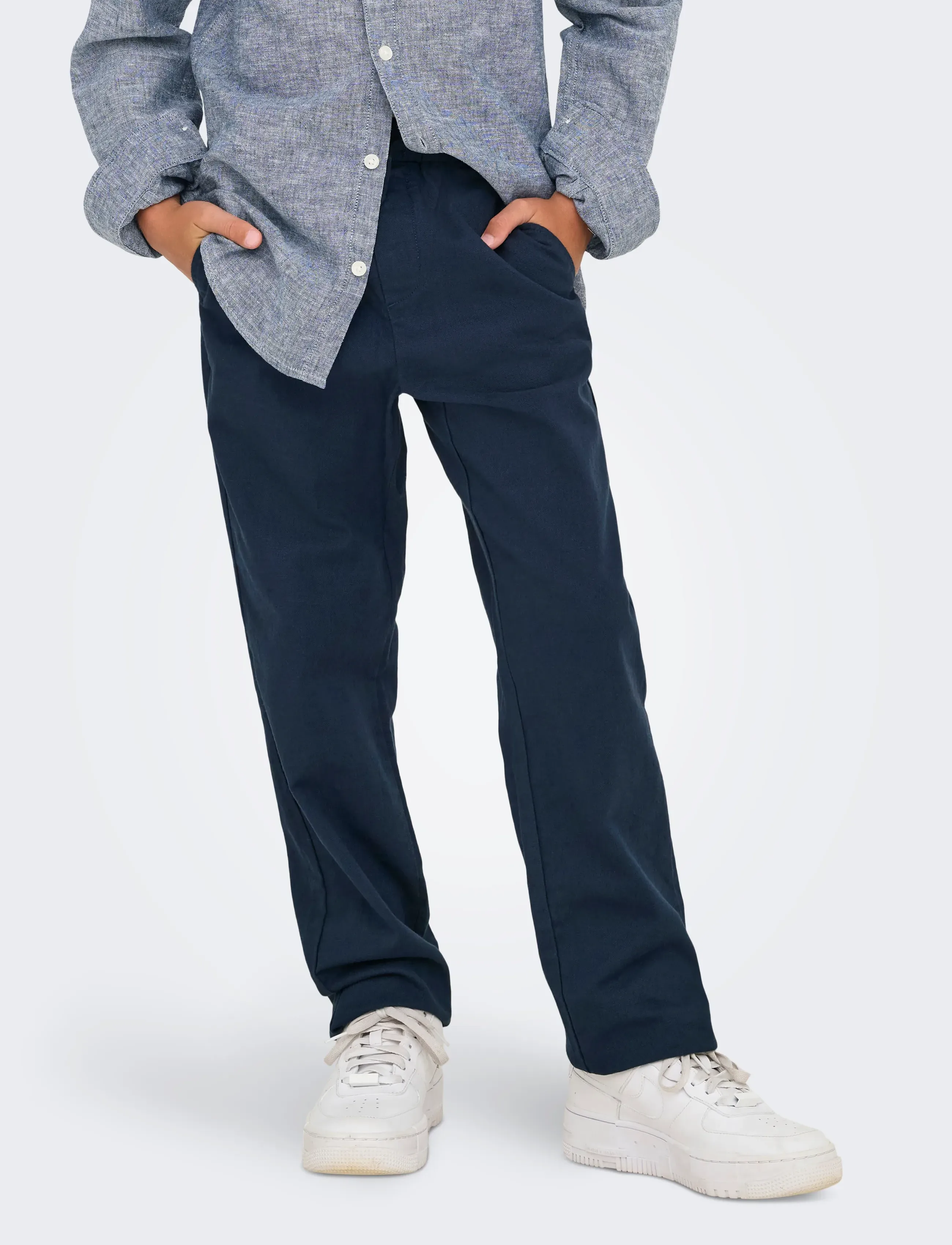 ONLY & SONS OSJLINUS 0007 COT LIN PNT NOOS - Byxor - DARK NAVY / navy