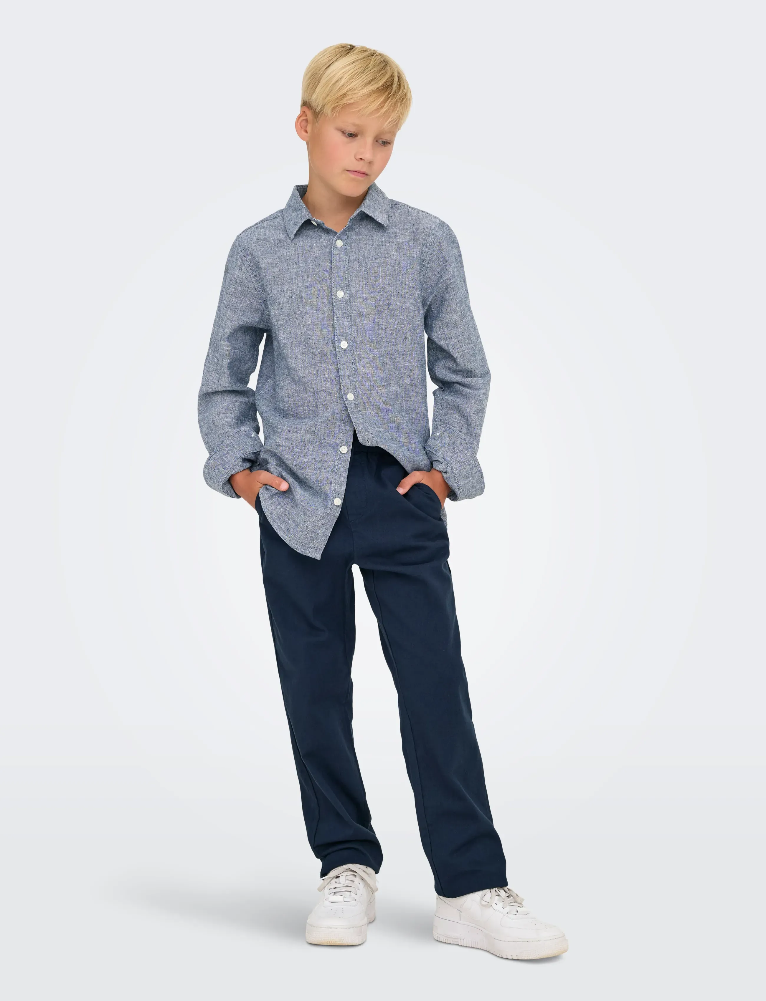 ONLY & SONS - OSJLINUS 0007 COT LIN PNT NOOS - byxor - dark navy - 4