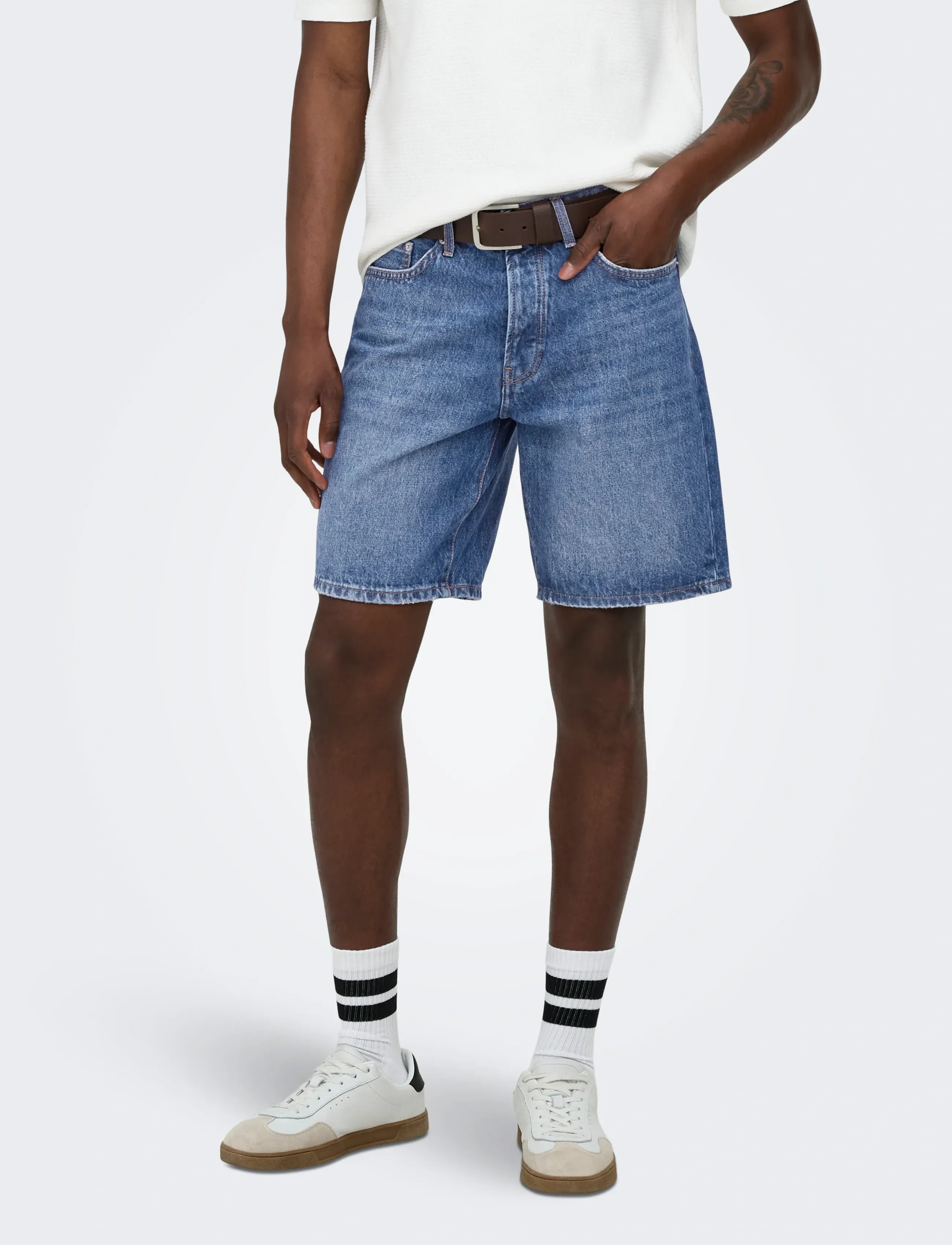 ONLY & SONS ONSEDGE DB 3223 TAI DNM SHORTS NOOS - Kollektioner - DARK BLUE DENIM / blue