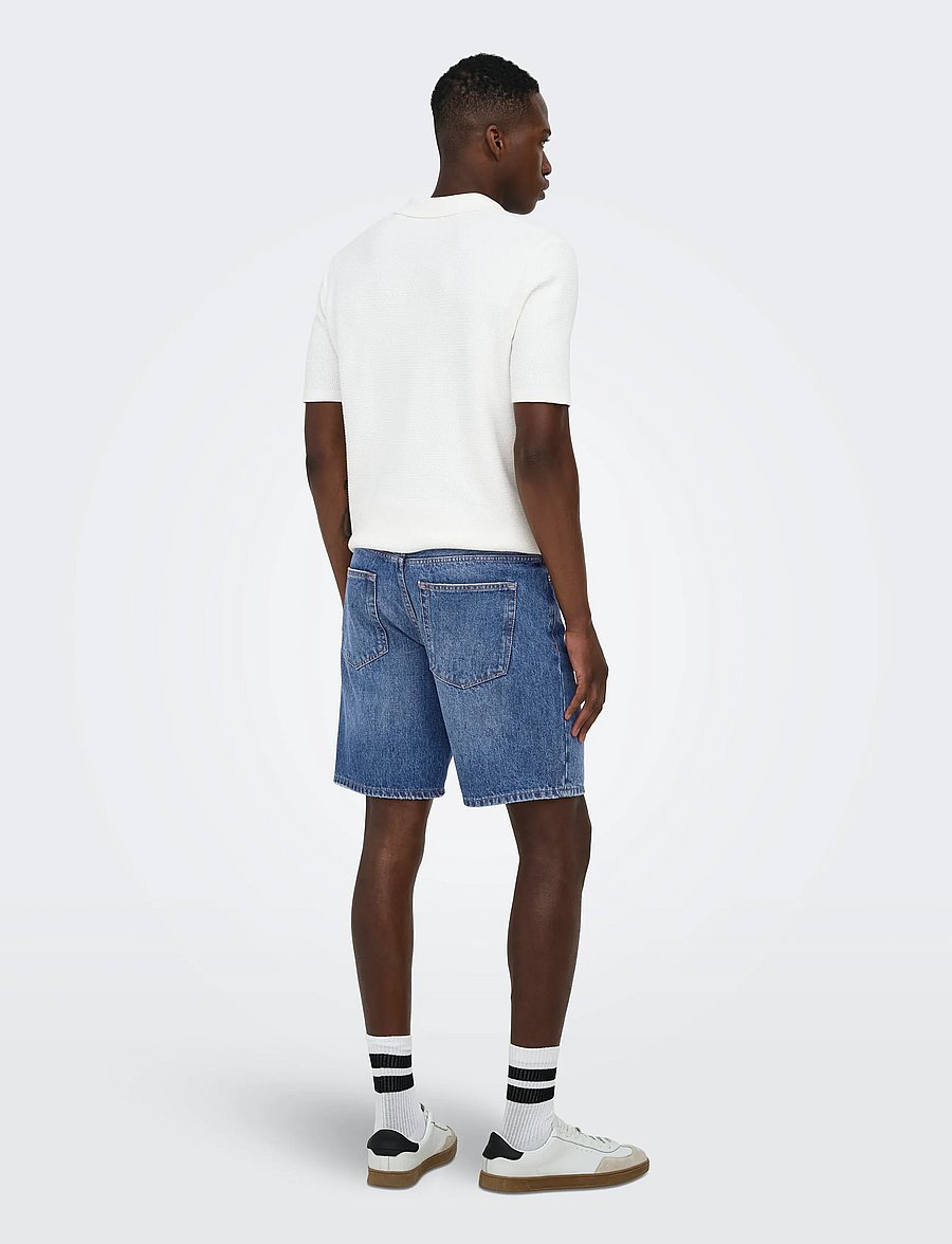 ONLY & SONS - ONSEDGE DB 3223 TAI DNM SHORTS NOOS - jeans shorts - dark blue denim - 3