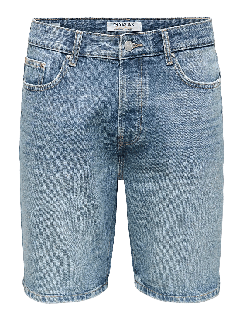 ONLY & SONS - ONSEDGE MB GREEN 3227 TAI DNM SHORTS - short en jean - medium blue denim - 1
