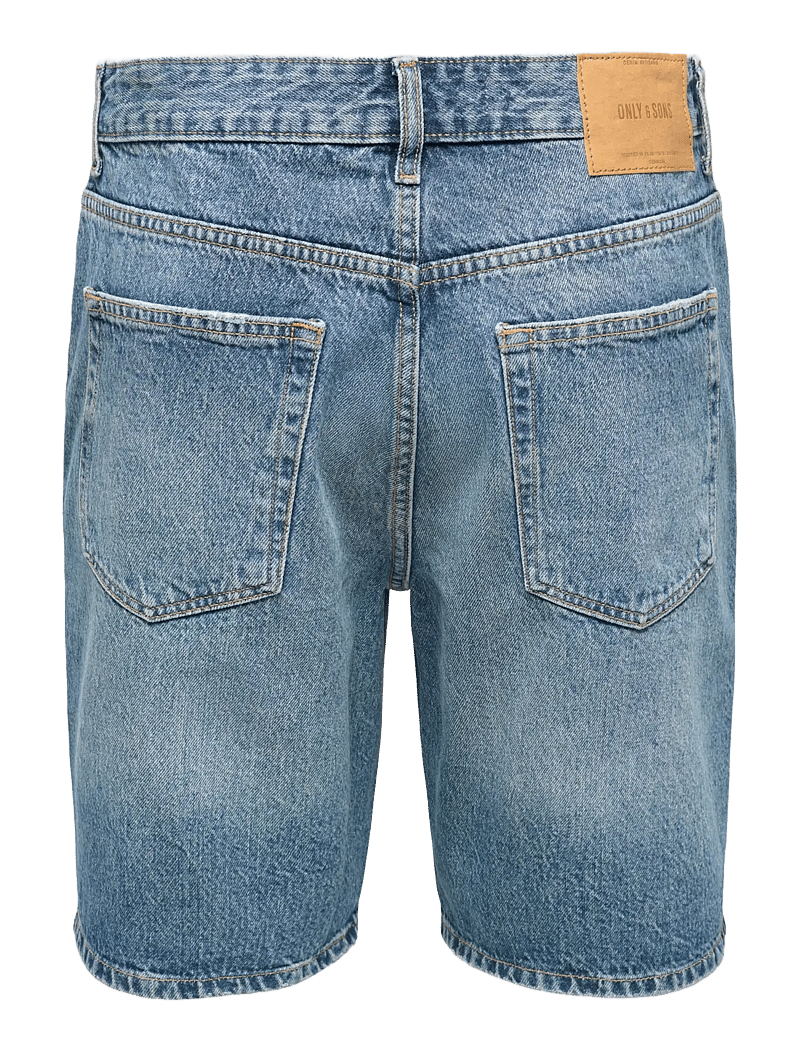 ONLY & SONS - ONSEDGE MB GREEN 3227 TAI DNM SHORTS - short en jean - medium blue denim - 2