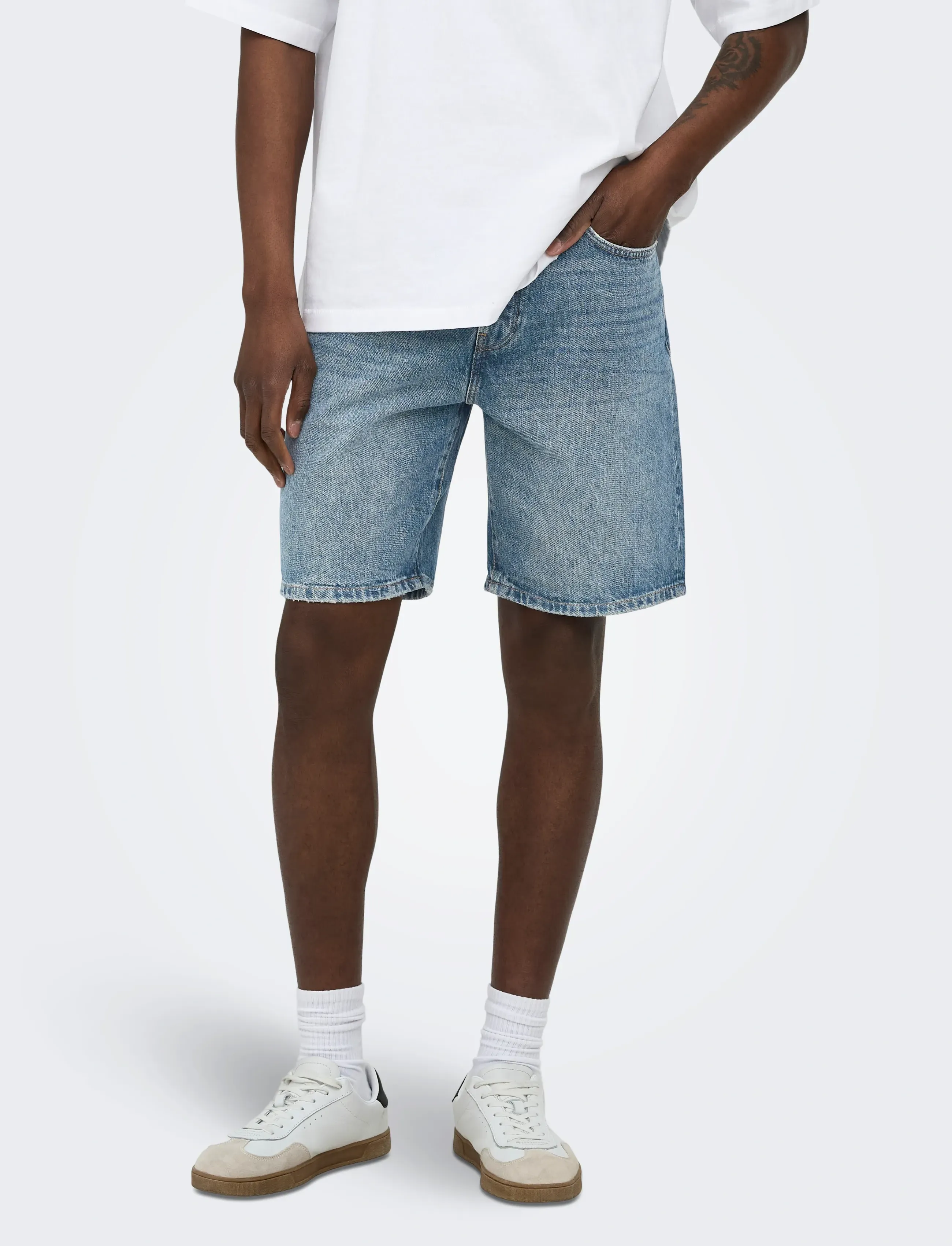 ONLY & SONS Onsedge Mb Green 3227 Tai Dnm Shorts, XS, Blau - Denim Männerswear