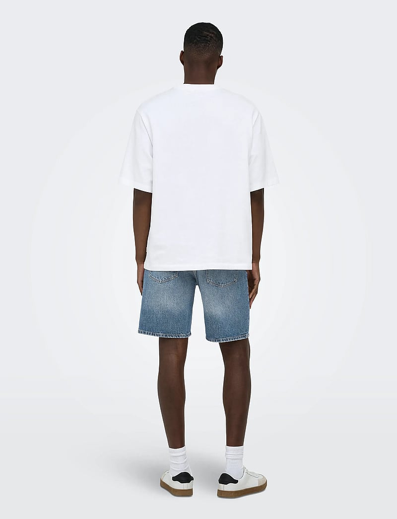 ONLY & SONS - ONSEDGE MB GREEN 3227 TAI DNM SHORTS - short en jean - medium blue denim - 3