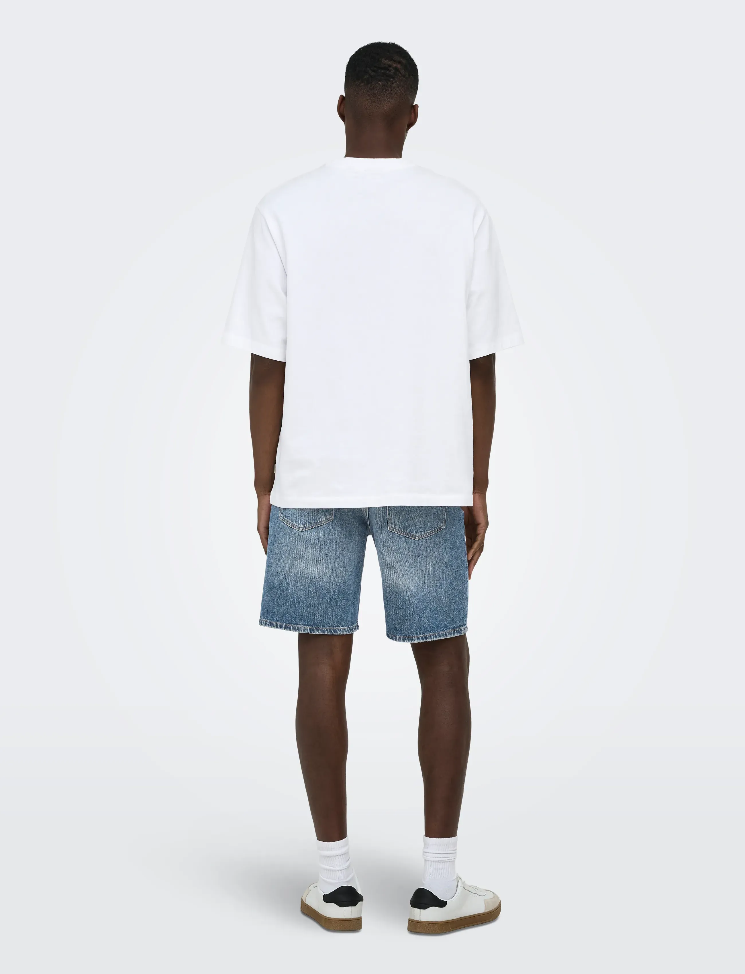 ONLY & SONS - ONSEDGE MB GREEN 3227 TAI DNM SHORTS - gallastuttbuxur - medium blue denim - 3
