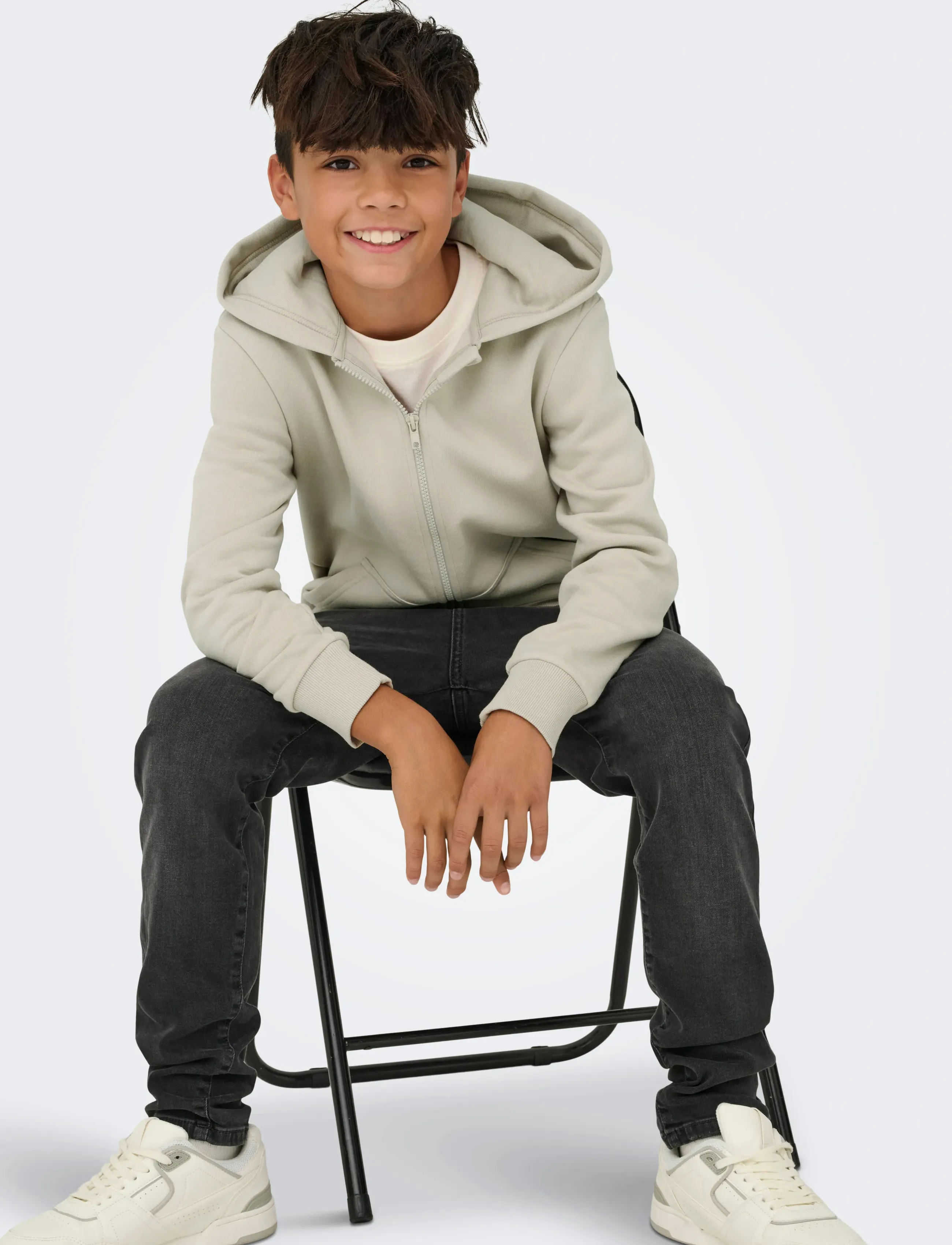 ONLY & SONS - OSJCERES ZIP THR. HOODIE SWT NOOS - hættetrøjer - silver lining - 4