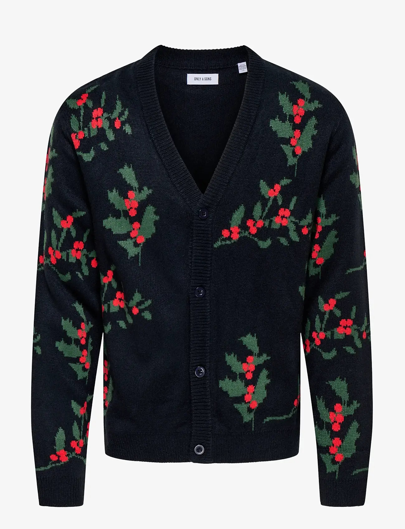 ONLY & SONS - ONSXMAS REG 5 MIST CARD KNIT CS - koftor - dark navy - 0