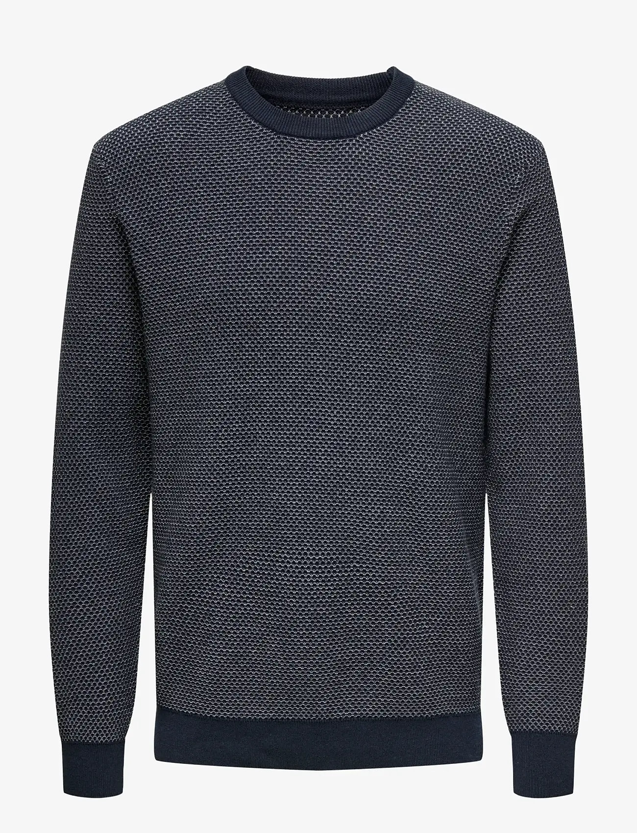 ONLY & SONS - ONSMORGAN 12 STRUCTURE CREW KNIT NOOS - herbstliche kleidung - navy blazer - 0
