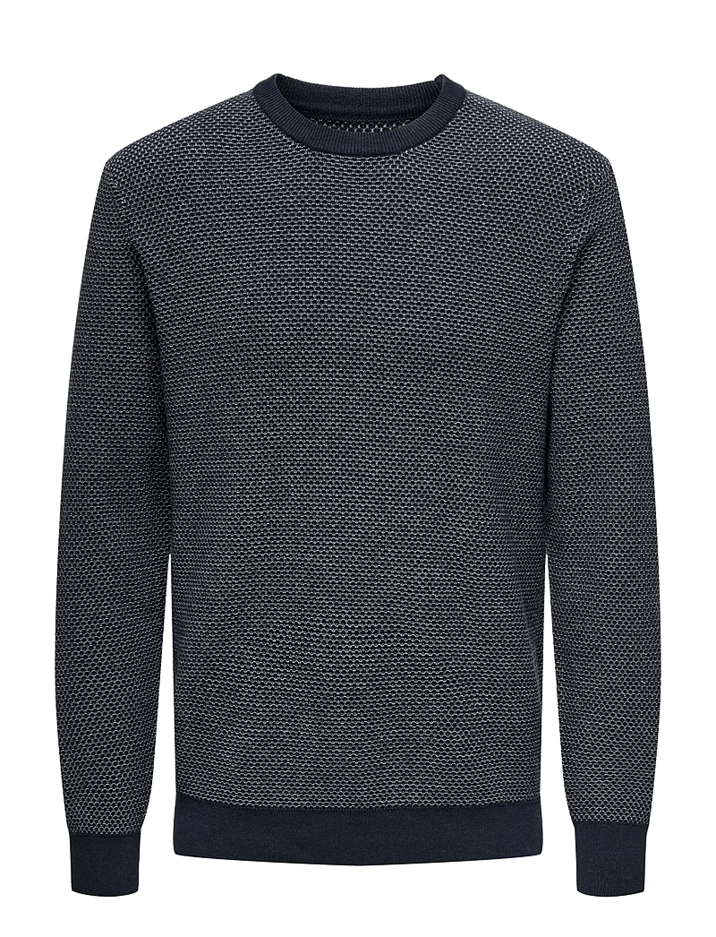ONLY & SONS - ONSMORGAN 12 STRUCTURE CREW KNIT NOOS - rund hals - navy blazer - 1