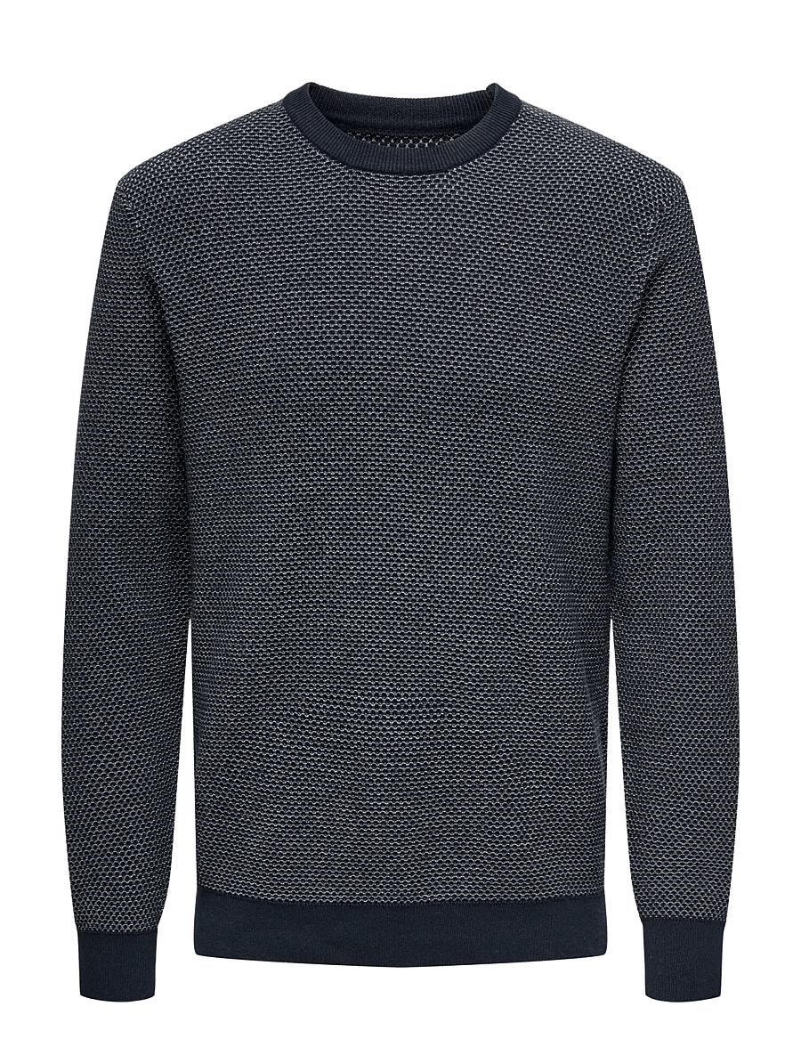 ONLY & SONS - ONSMORGAN 12 STRUCTURE CREW KNIT NOOS - rundhals - navy blazer - 1