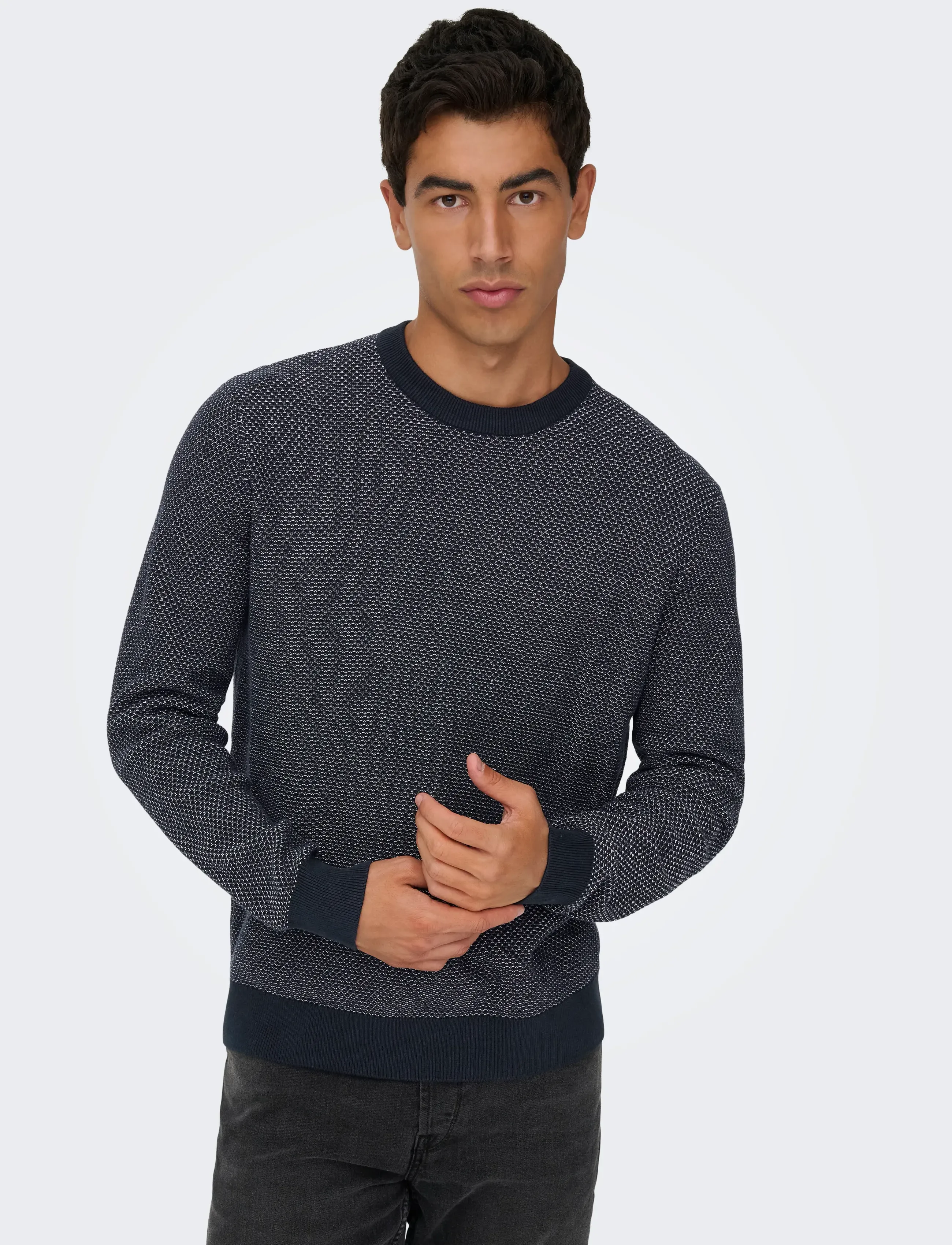 ONLY & SONS Onsmorgan 12 Structure Crew Knit Noos stickade tröjor herr – bild 5