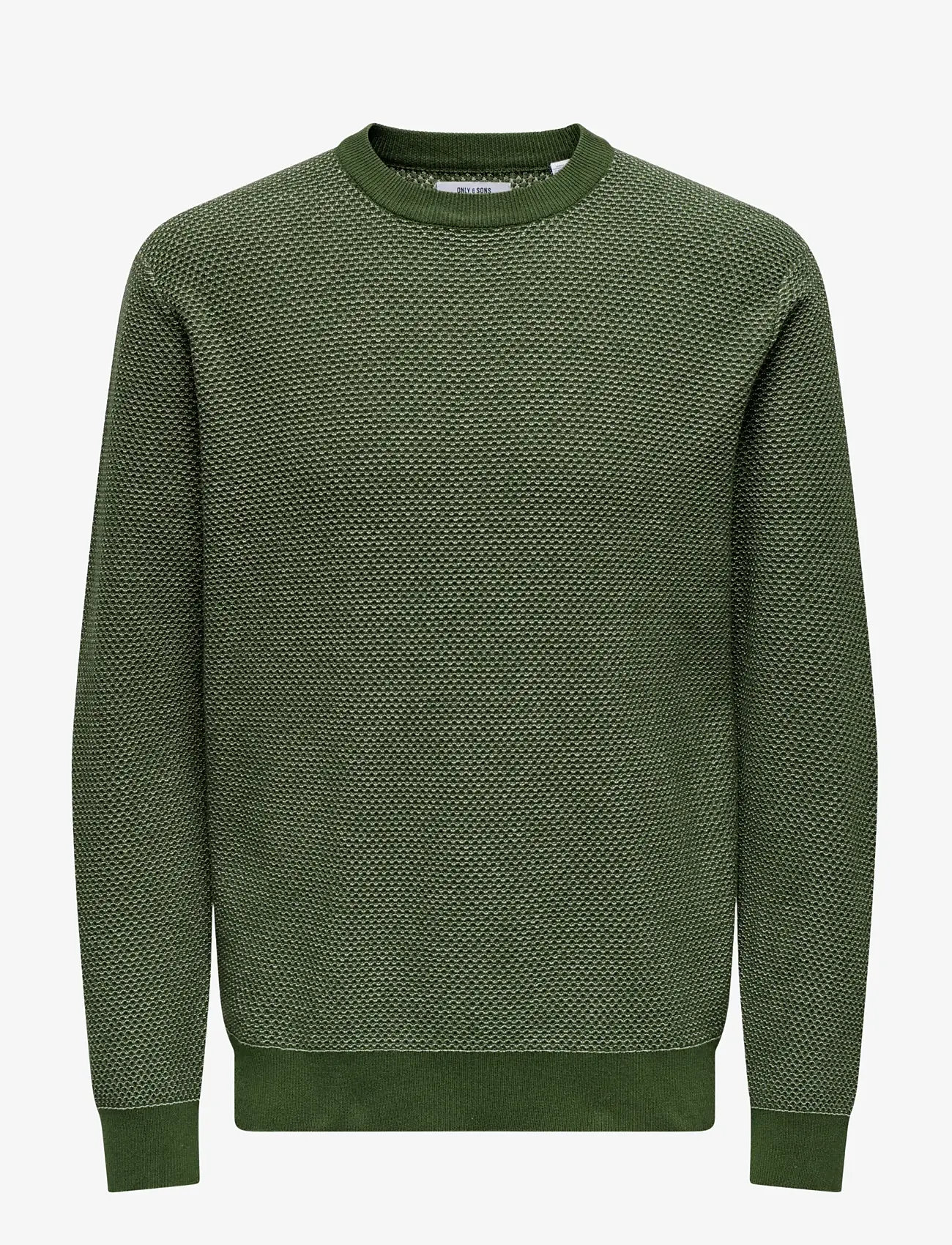 ONLY & SONS - ONSMORGAN 12 STRUCTURE CREW KNIT NOOS - herbstliche kleidung - olive night - 0