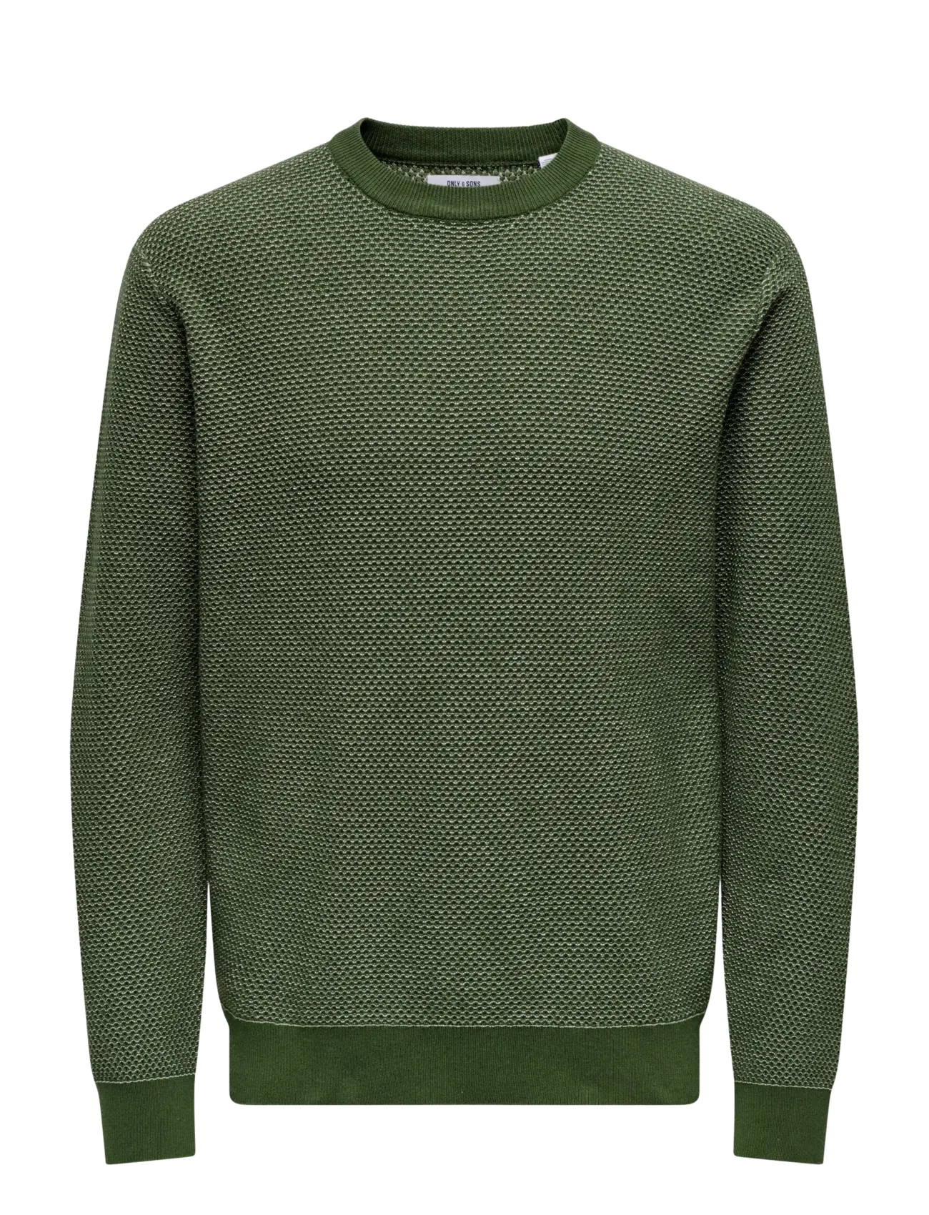 ONLY & SONS ONSMORGAN 12 STRUCTURE CREW KNIT NOOS - Strik - OLIVE NIGHT / khaki/green