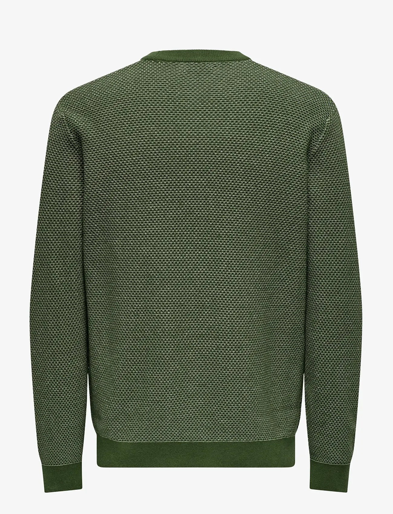 ONLY & SONS - ONSMORGAN 12 STRUCTURE CREW KNIT NOOS - herbstliche kleidung - olive night - 1