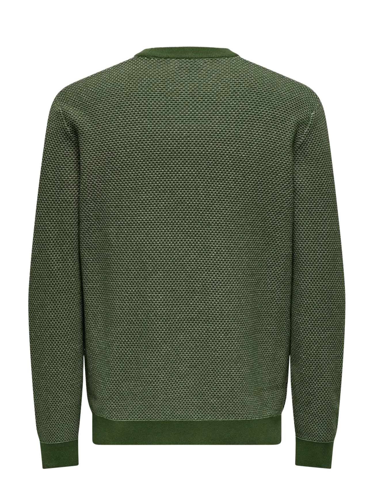 ONLY & SONS - ONSMORGAN 12 STRUCTURE CREW KNIT NOOS - basisstrikkeplagg - olive night - 1