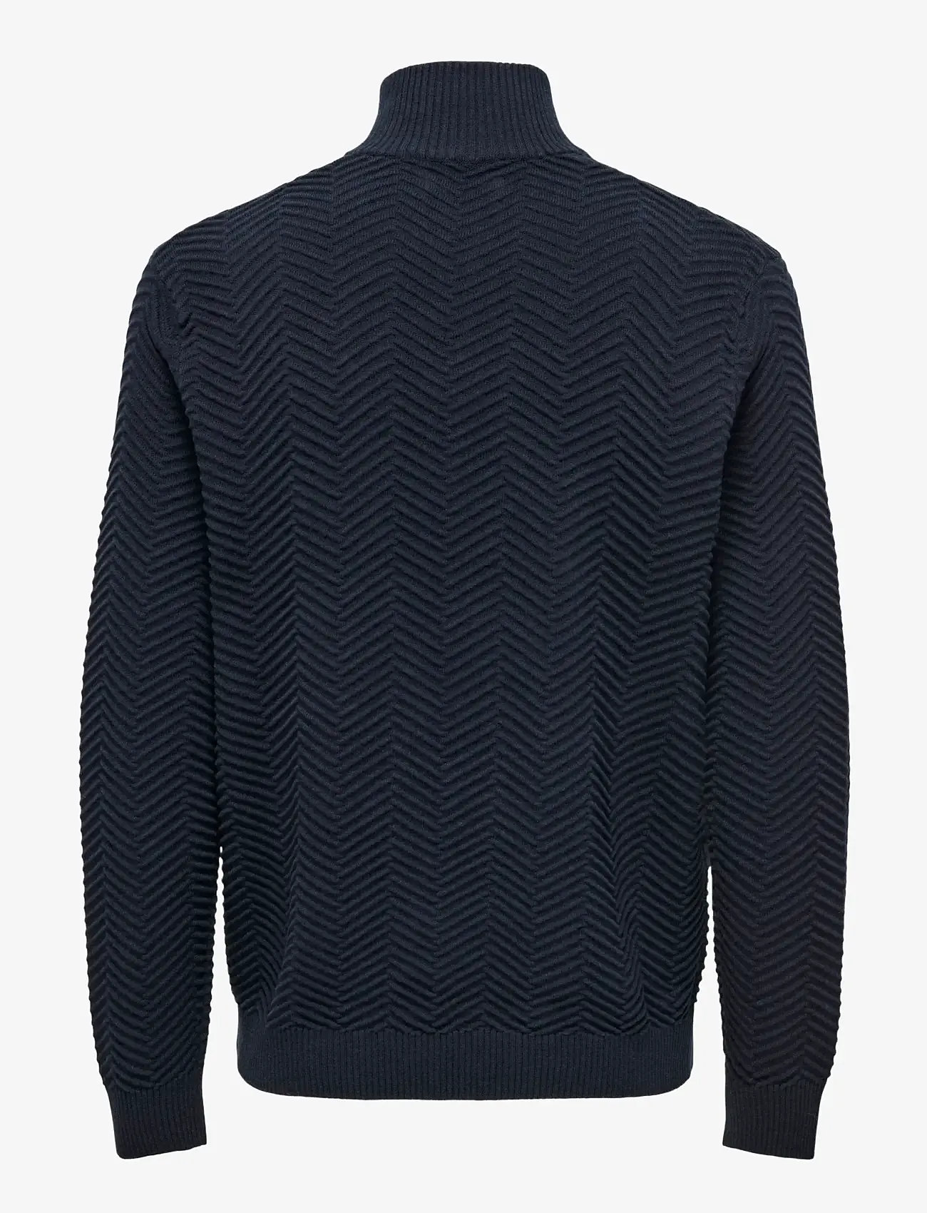 ONLY & SONS - ONSMACE REG HERRINGBONE HALF ZIP KNIT NS - džemperiai su trumpu užtrauktuku - navy blazer - 2