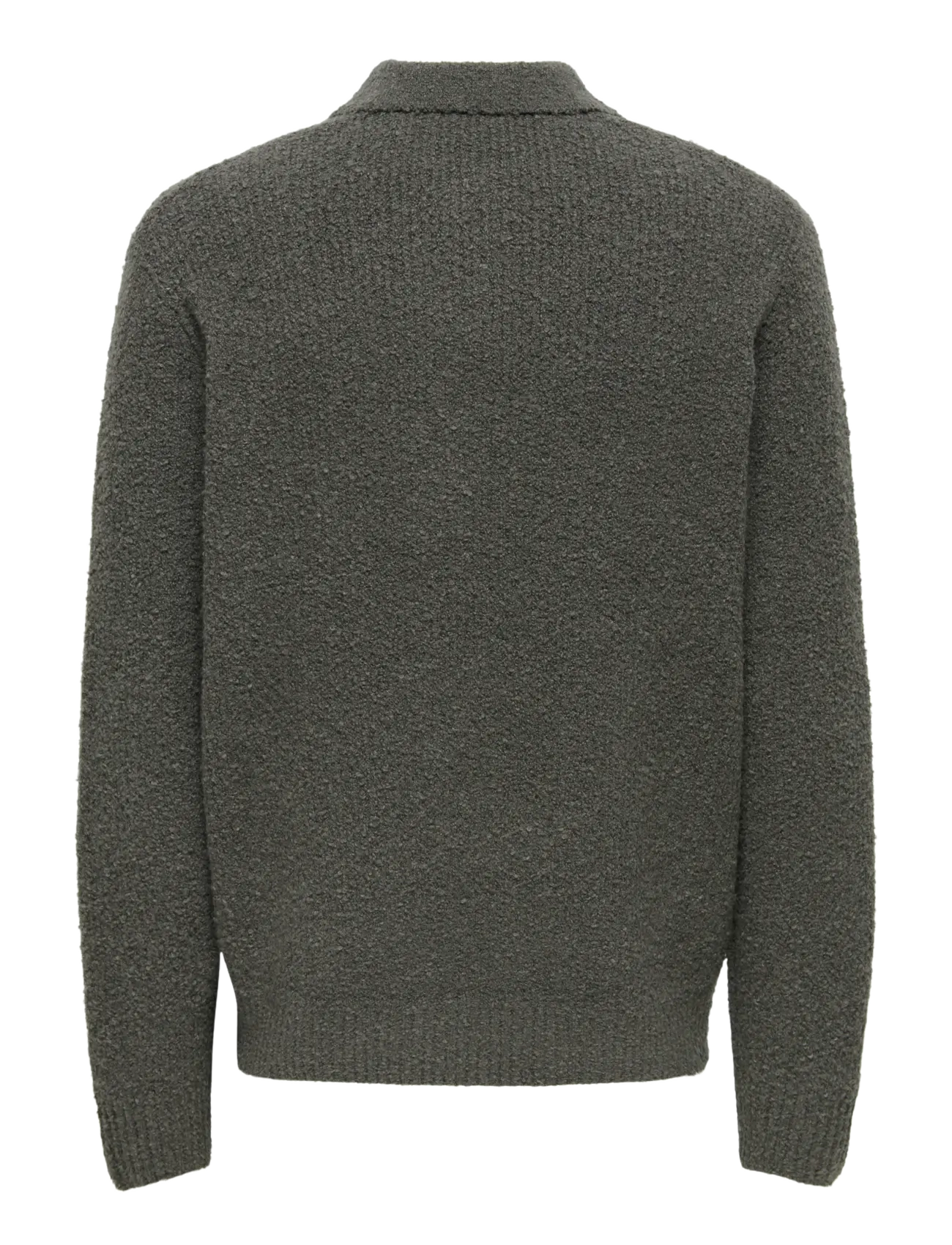 ONLY & SONS - ONSDALE RLX LS POLO KNIT NOOS - langärmelige strick-polohemden - beluga - 1