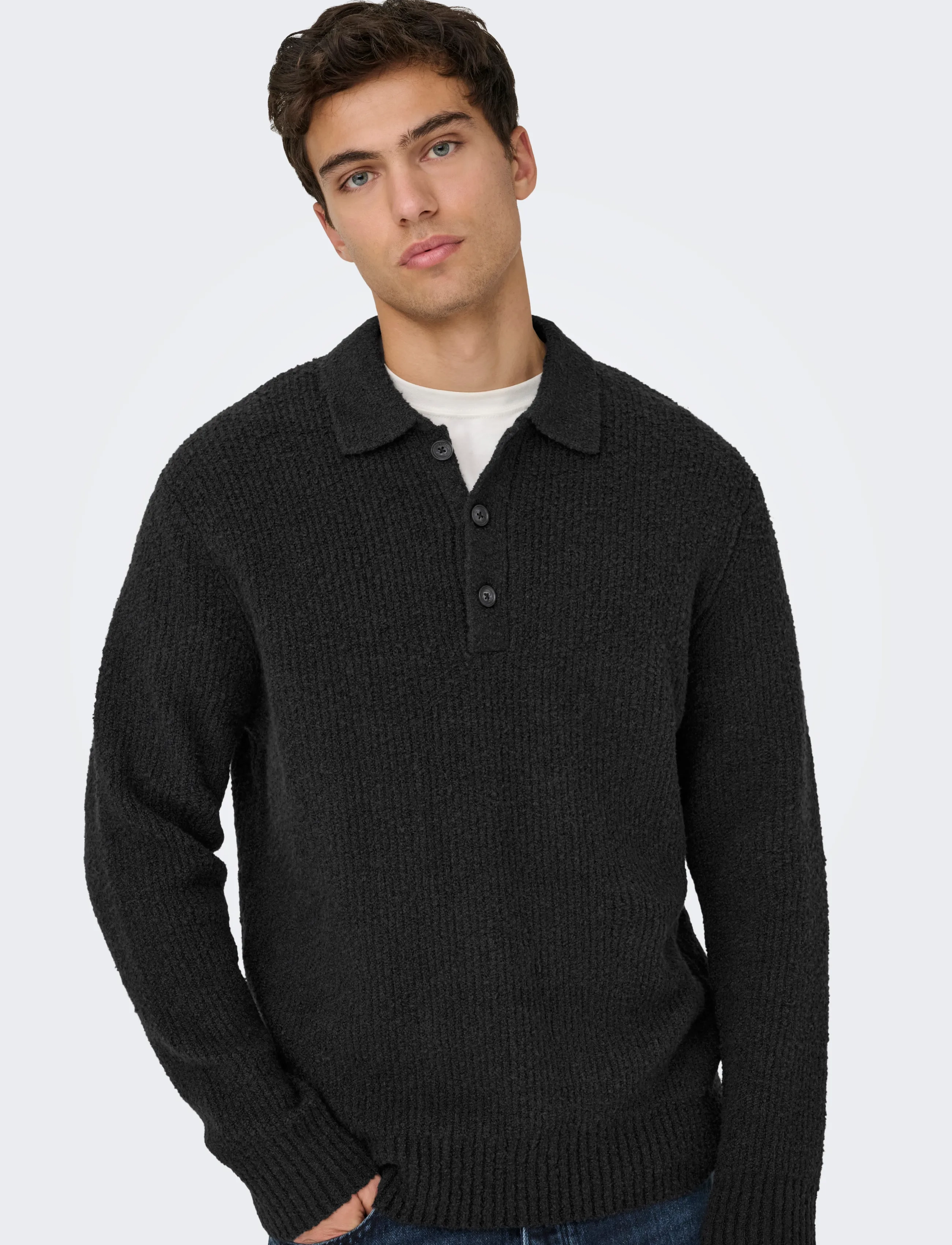 ONLY & SONS Onsdale Rlx Ls Polo Knit Noos långärmade t-shirts herr – bild 5