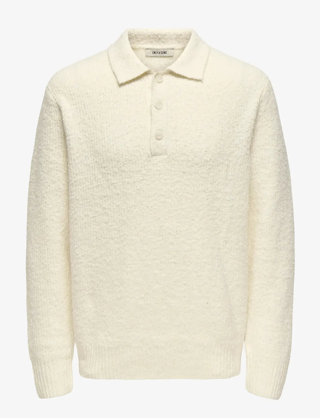 ONLY & SONS - ONSDALE RLX LS POLO KNIT NOOS - stickade pikéer - gardenia - 1