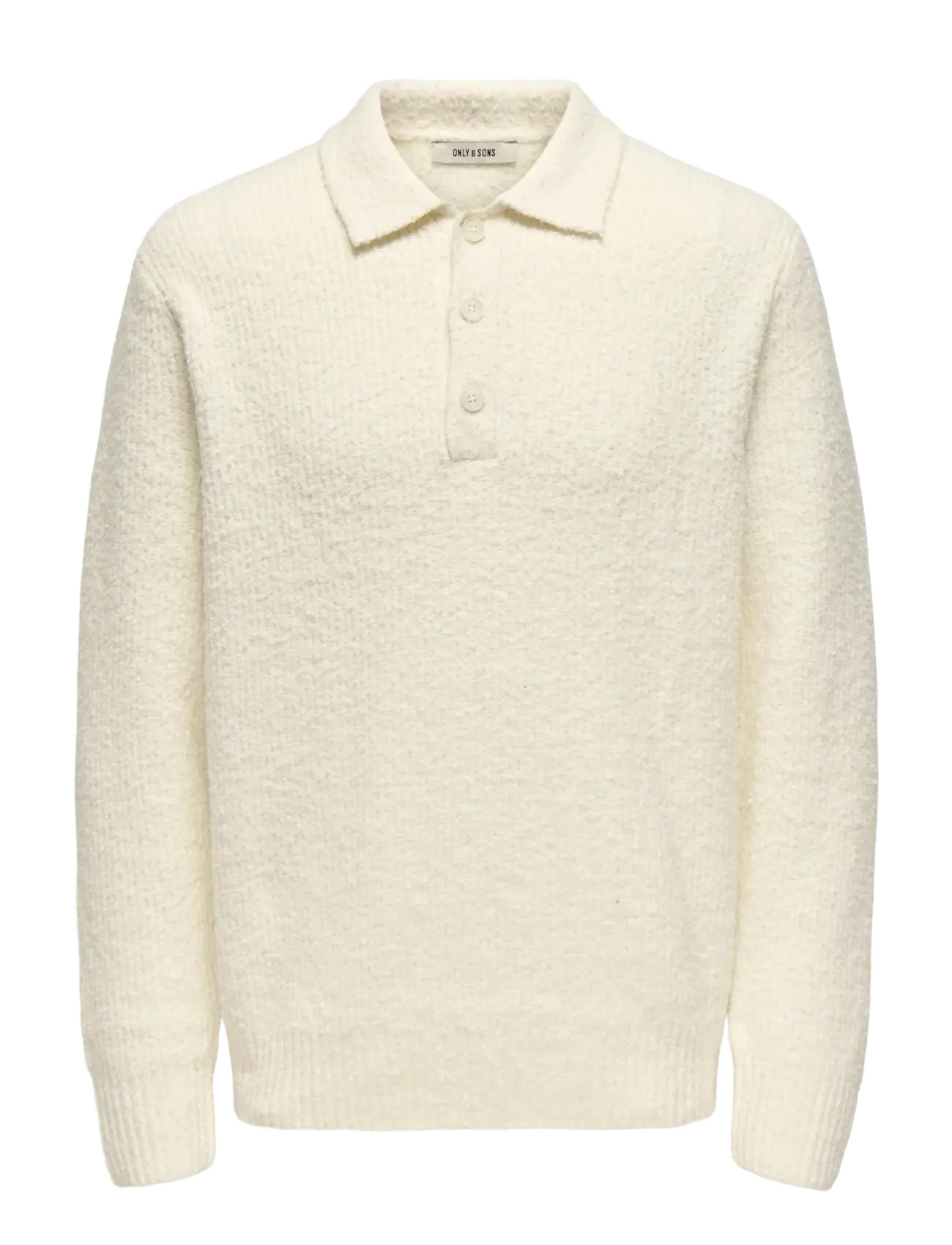 ONLY & SONS ONSDALE RLX LS POLO KNIT NOOS - Strickmode - GARDENIA / cream