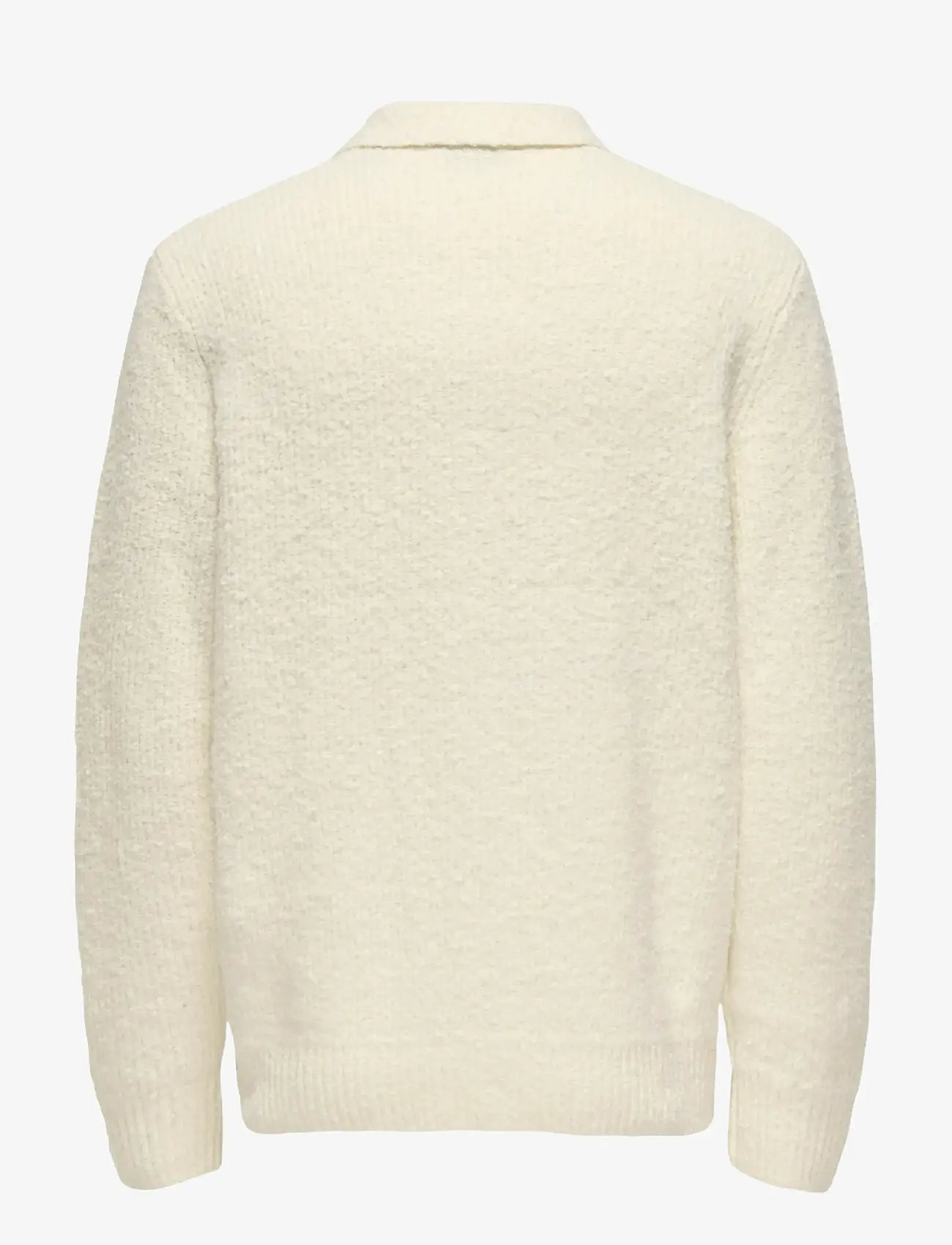 ONLY & SONS - ONSDALE RLX LS POLO KNIT NOOS - stickade pikéer - gardenia - 2