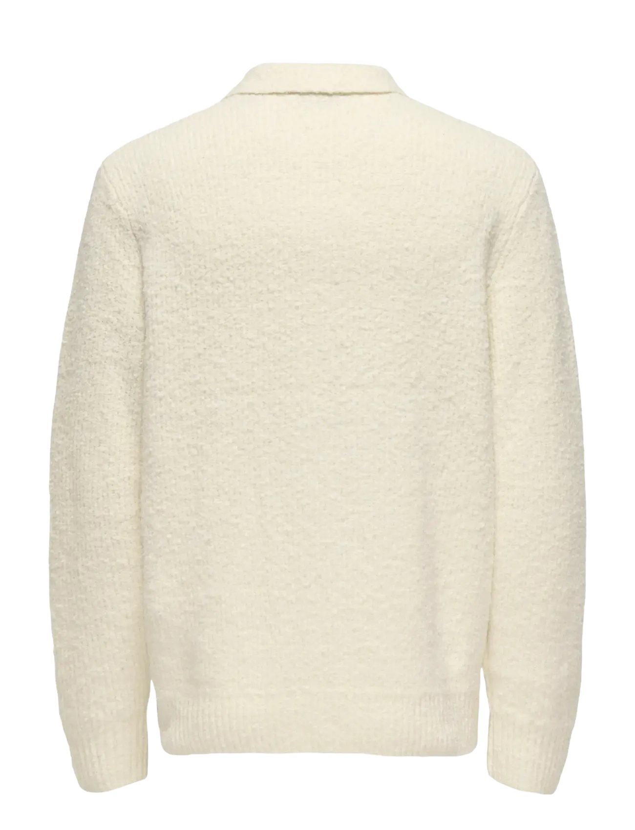 ONLY & SONS - ONSDALE RLX LS POLO KNIT NOOS - långärmade stickade pikétröjor - gardenia - 2
