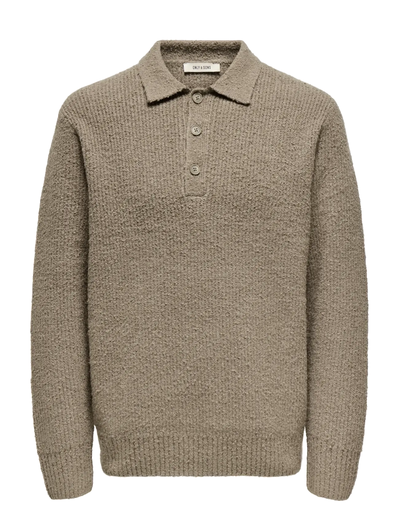 ONLY & SONS Onsdale Rlx Ls Polo Knit Noos Beige - L - Herren