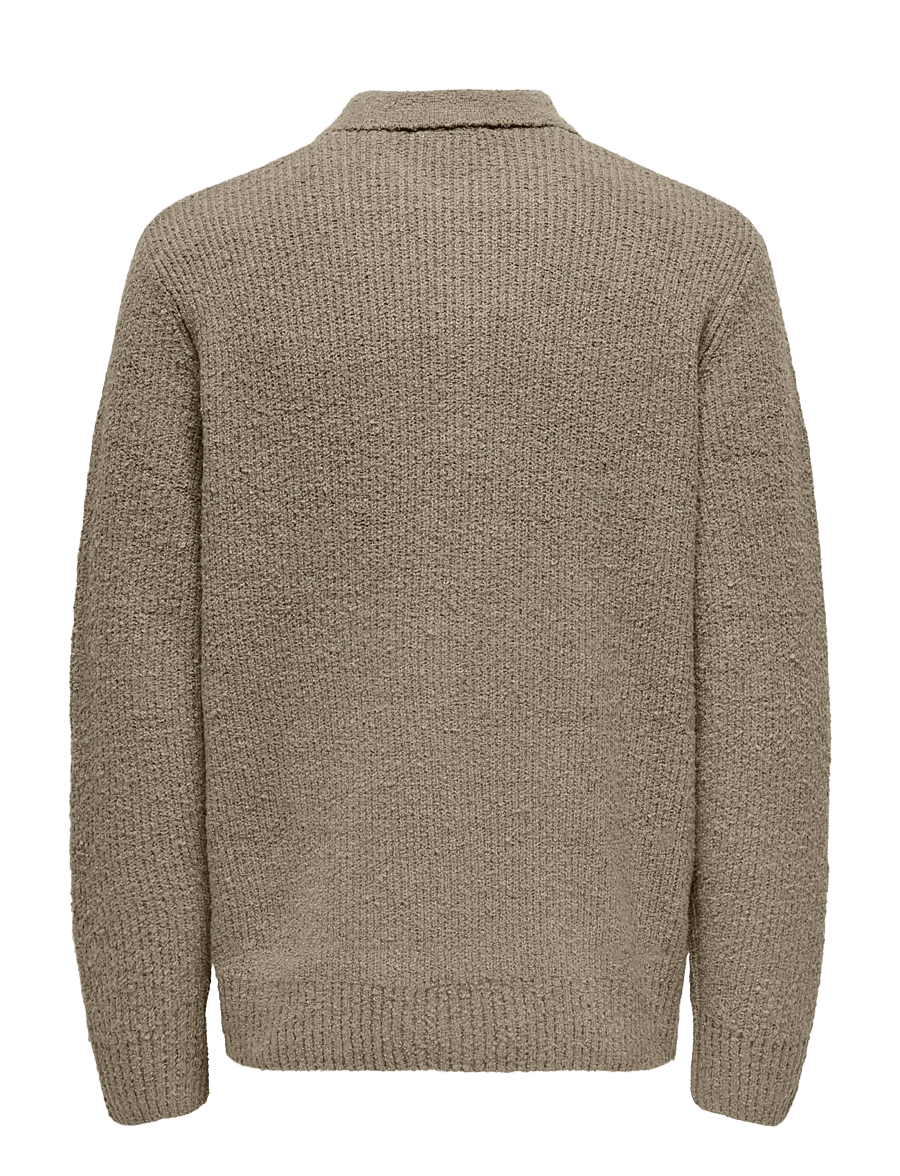 ONLY & SONS - ONSDALE RLX LS POLO KNIT NOOS - poloer i strik med lange ærmer - walnut - 2