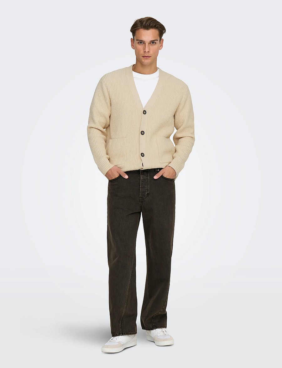 ONLY & SONS - ONSFADE LOOSE TWIST BROWN 3325 TAI DNM - loose jeans - brown stone - 0