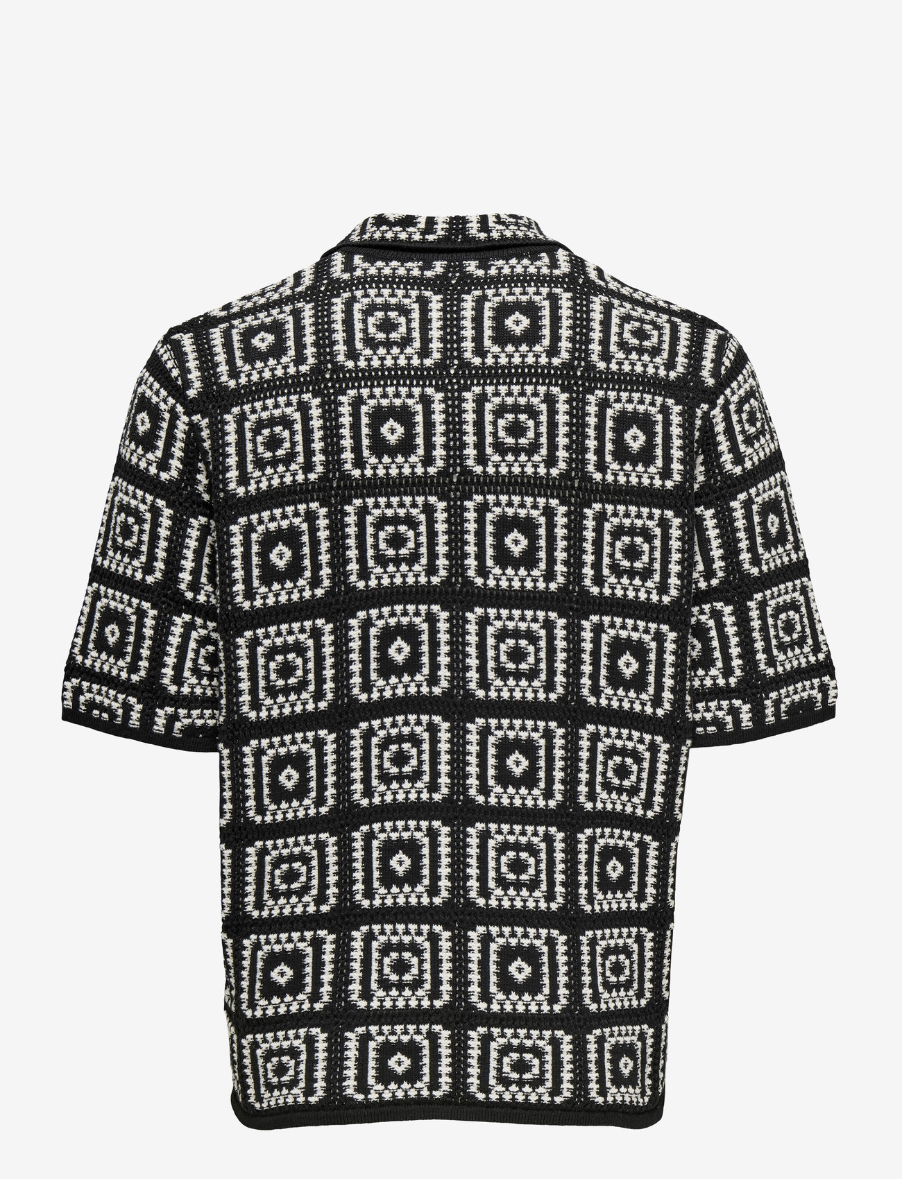 ONLY & SONS - ONSBART RLX 5 SS SHIRT KNIT - kortærmede skjorter - black - 2