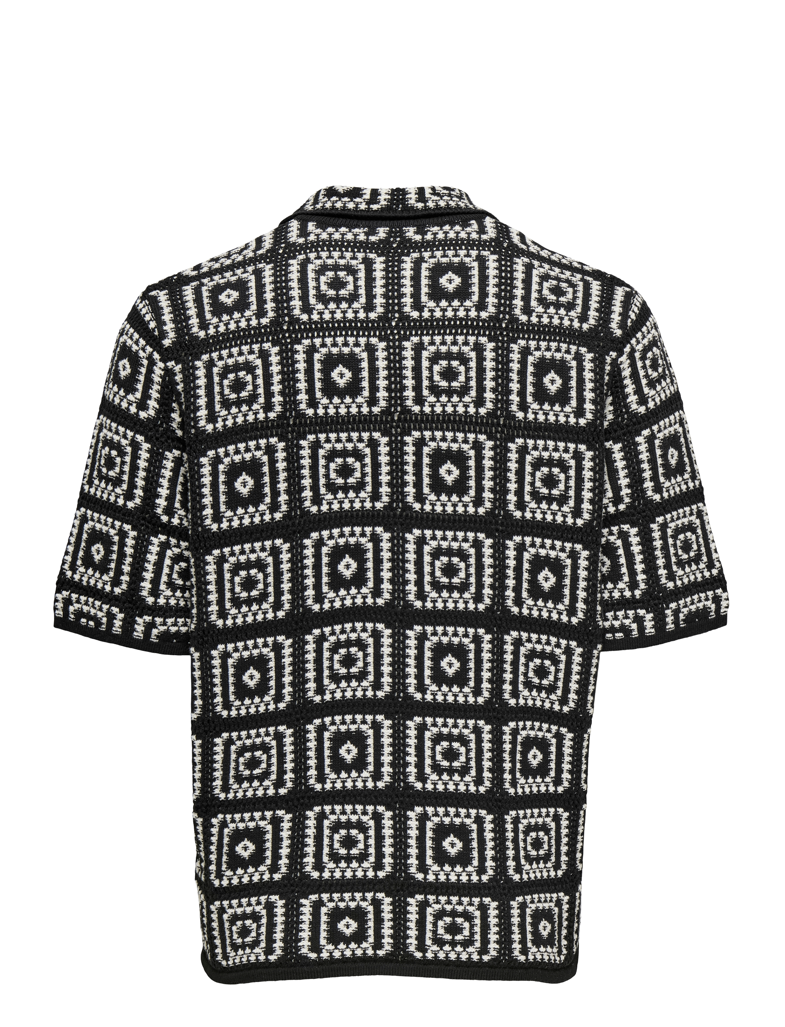 ONLY & SONS - ONSBART RLX 5 SS SHIRT KNIT - kortärmade skjortor - black - 2