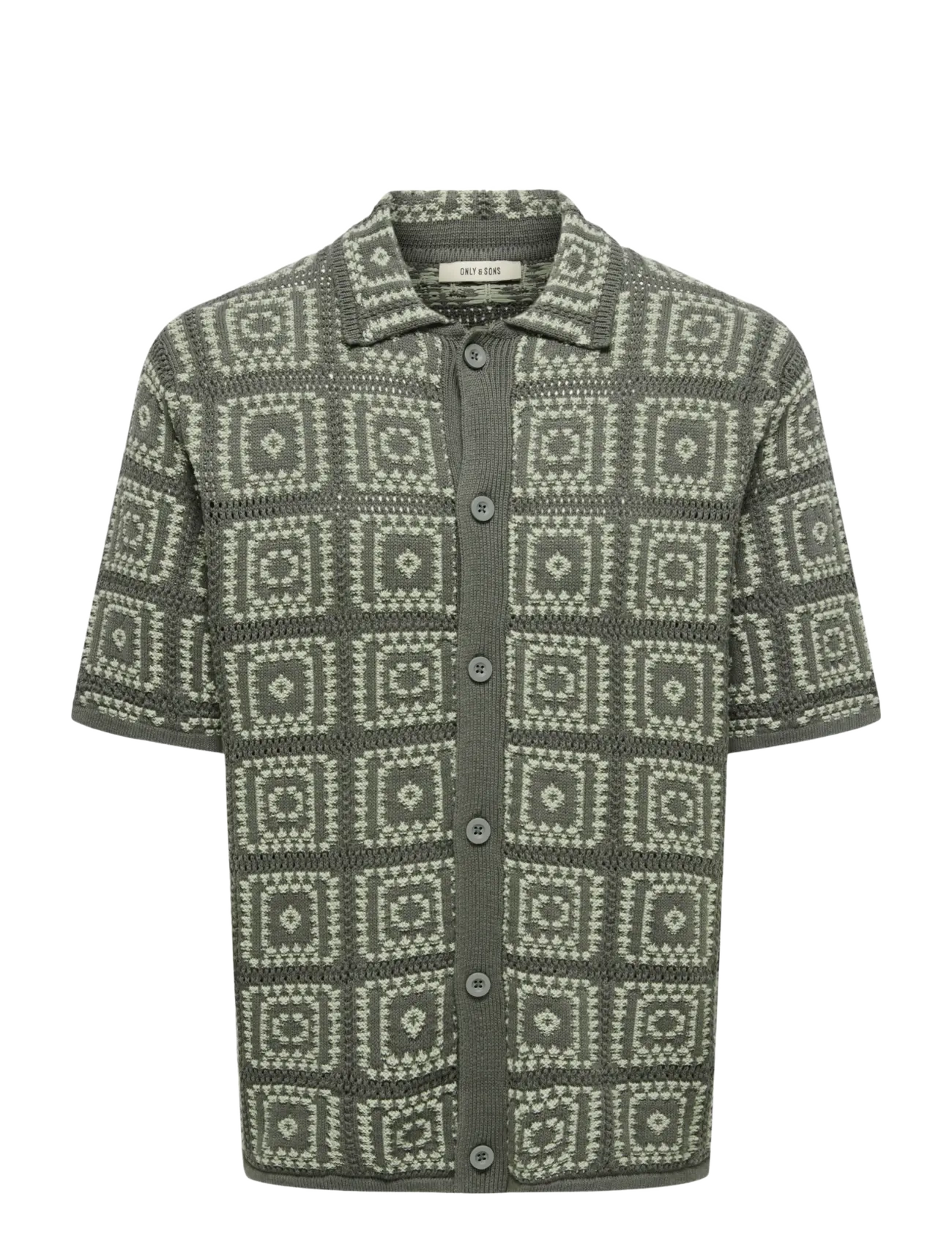 ONLY & SONS ONSBART RLX 5 SS SHIRT KNIT - Hemden - CASTOR GRAY / khaki/green