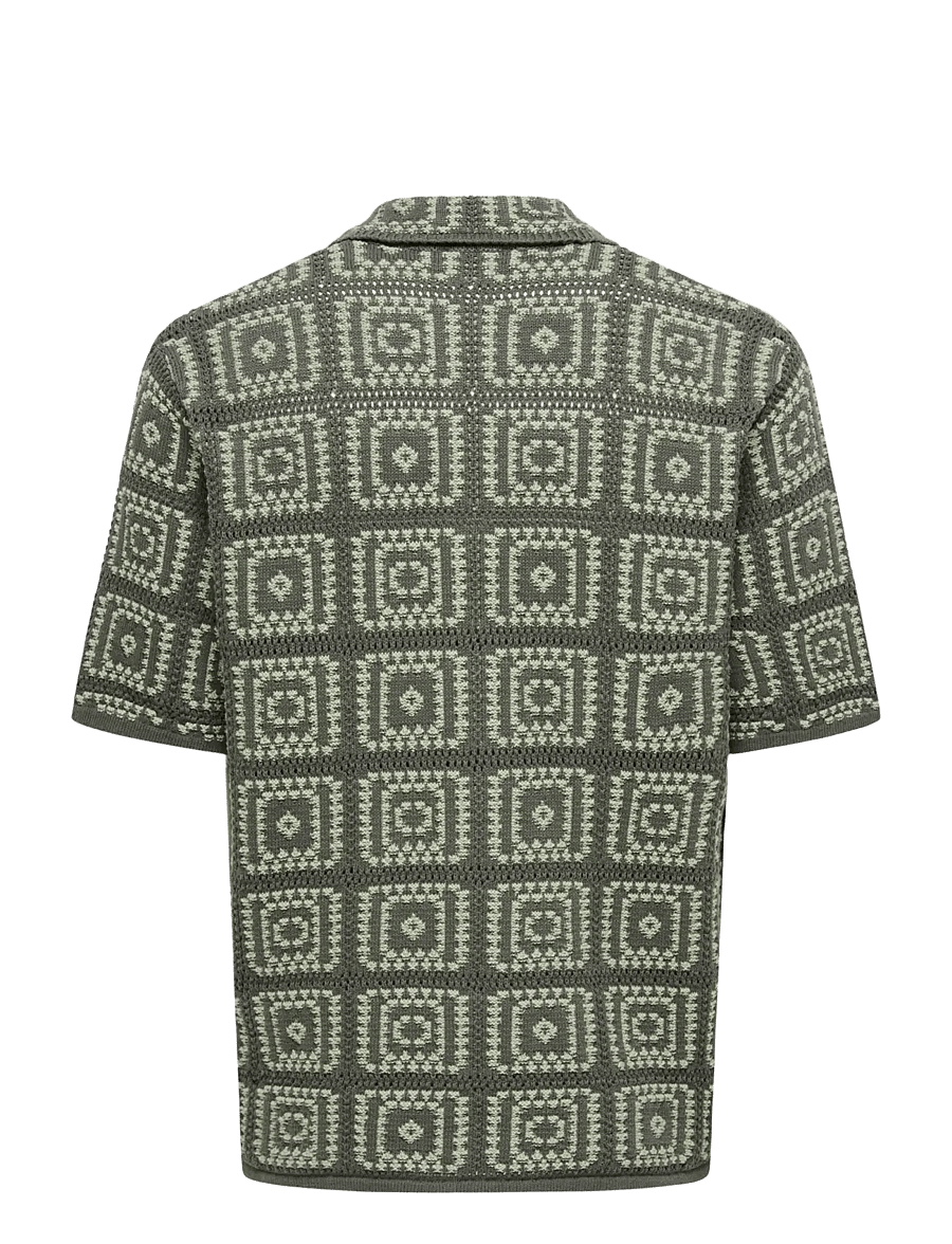 ONLY & SONS - ONSBART RLX 5 SS SHIRT KNIT NOOS - kortærmede skjorter - castor gray - 2