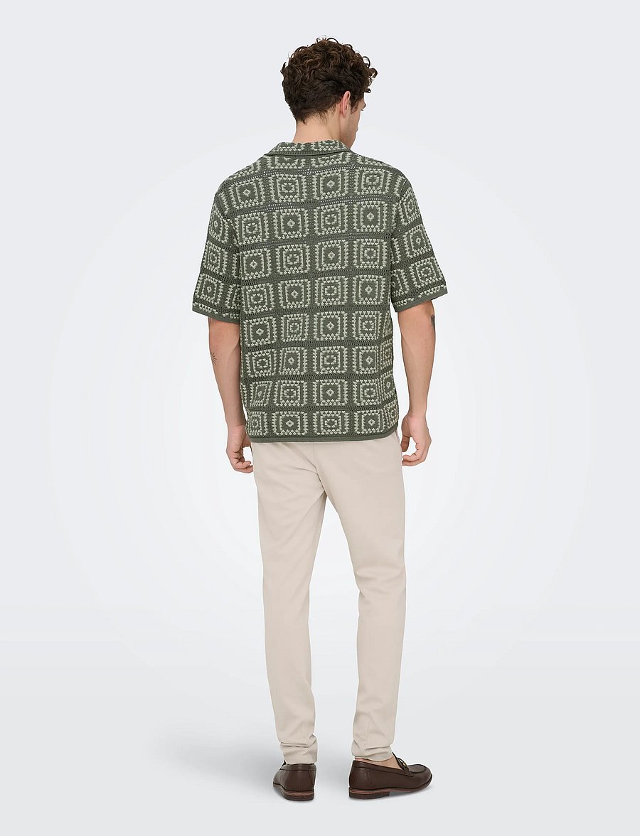 ONLY & SONS - ONSBART RLX 5 SS SHIRT KNIT NOOS - kortærmede skjorter - castor gray - 3