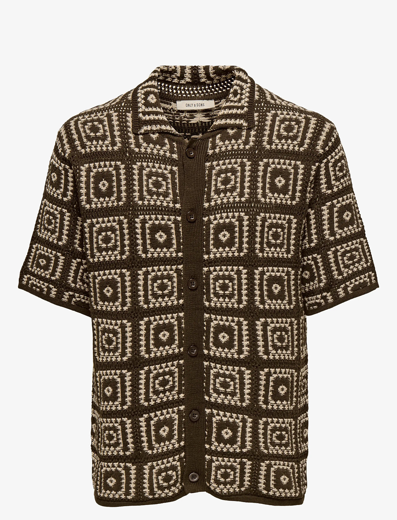 ONLY & SONS - ONSBART RLX 5 SS SHIRT KNIT - lühikeste varrukatega särgid - demitasse - 1