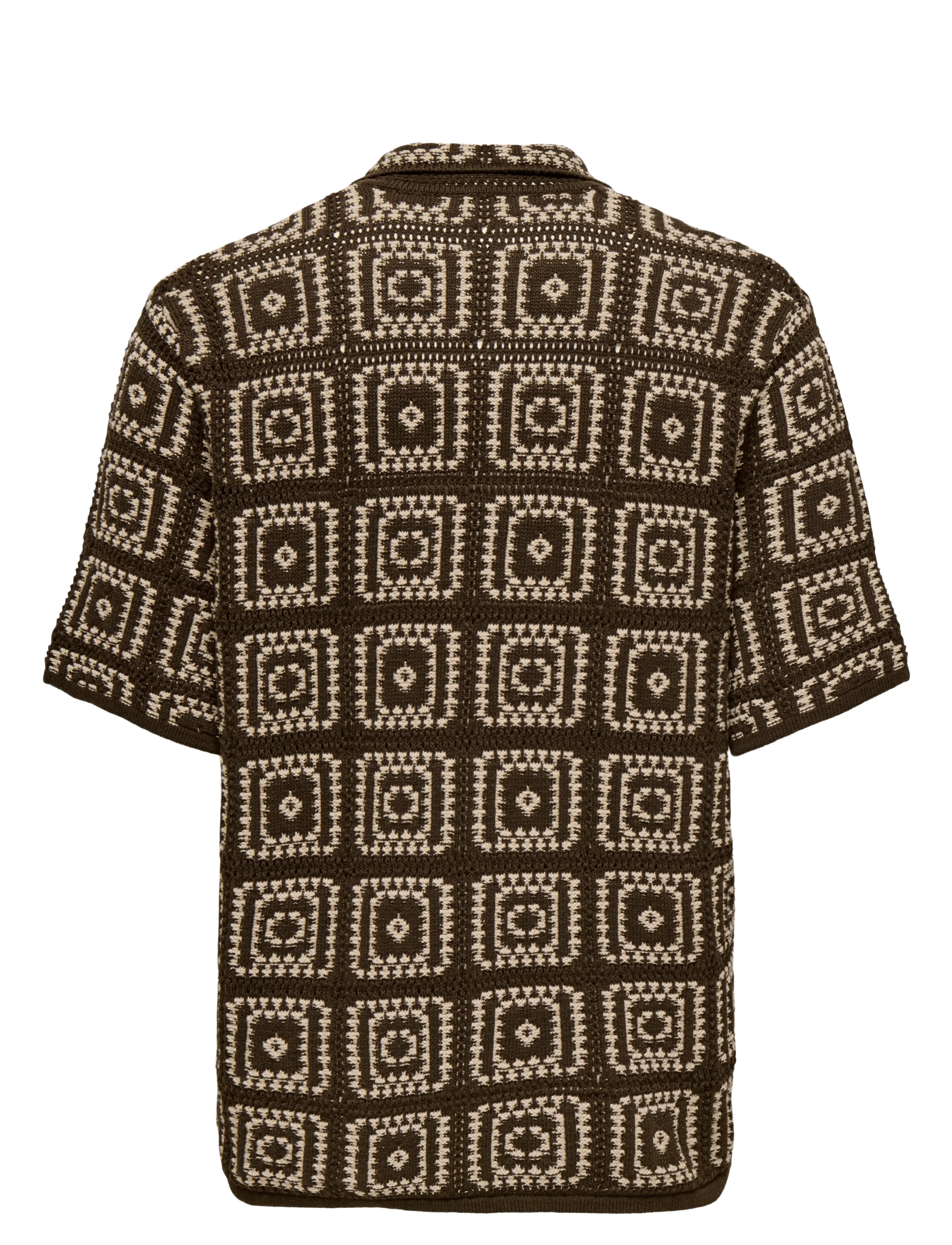 ONLY & SONS - ONSBART RLX 5 SS SHIRT KNIT - kurzarmhemden - demitasse - 2