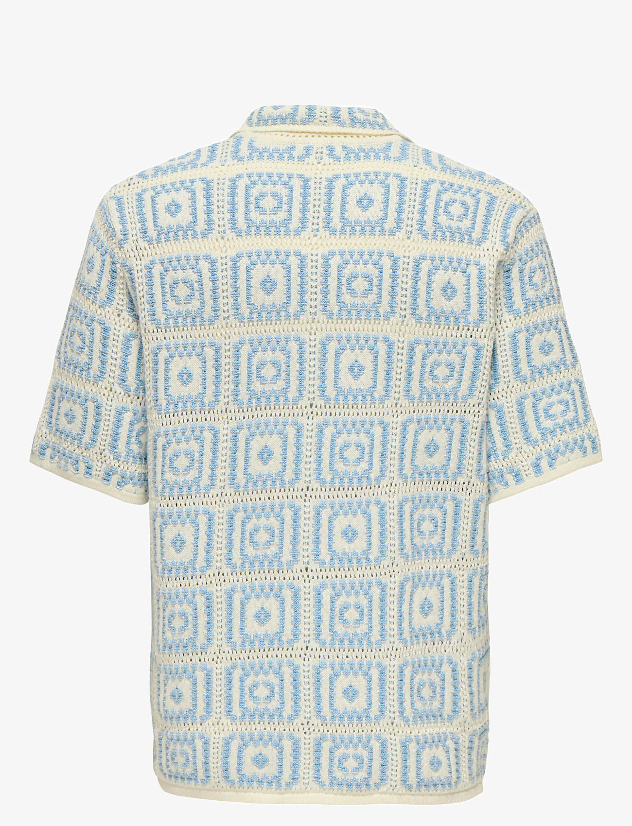 ONLY & SONS - ONSBART RLX 5 SS SHIRT KNIT - kortärmade skjortor - egret - 1