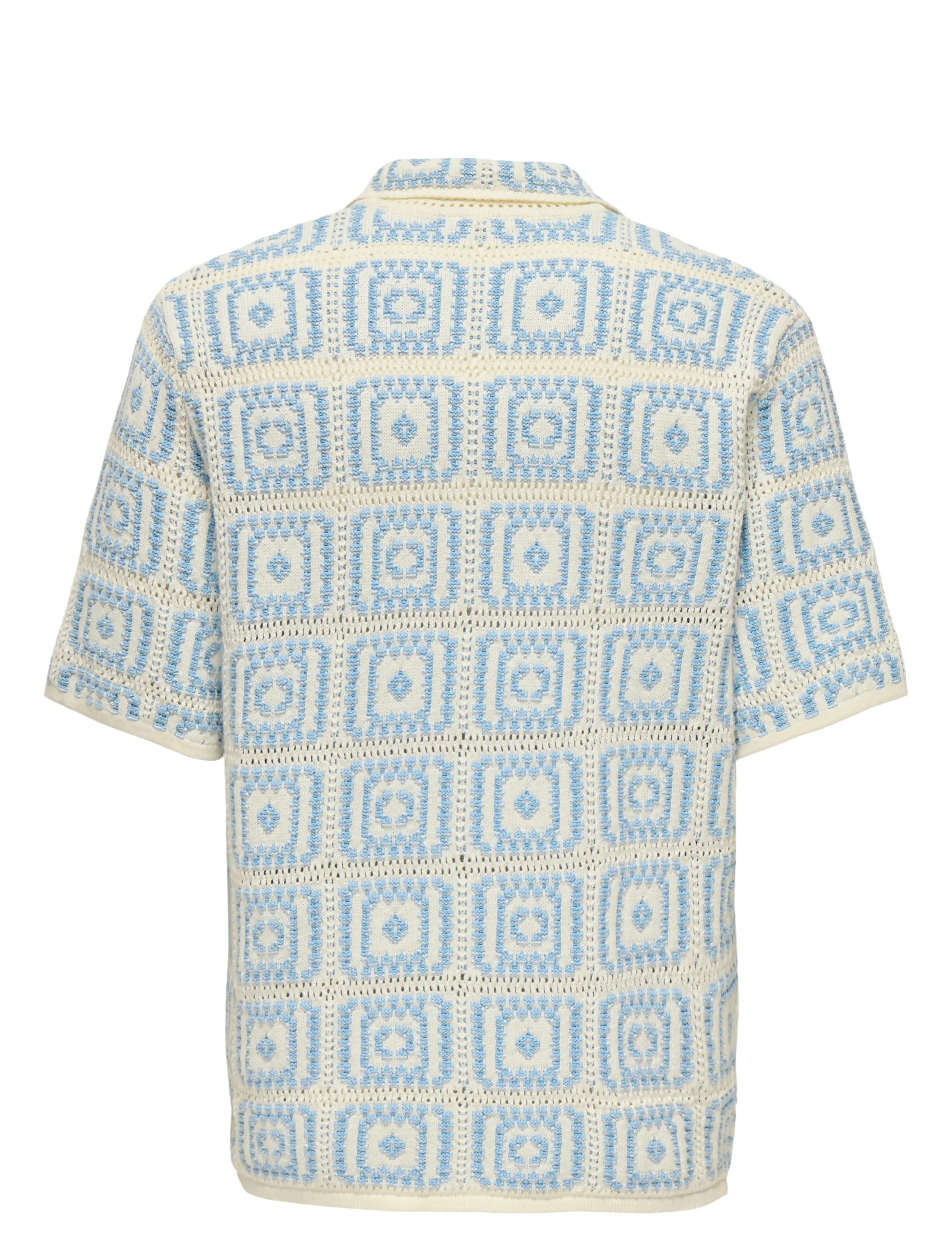 ONLY & SONS - ONSBART RLX 5 SS SHIRT KNIT - chemises à manches courtes - egret - 1
