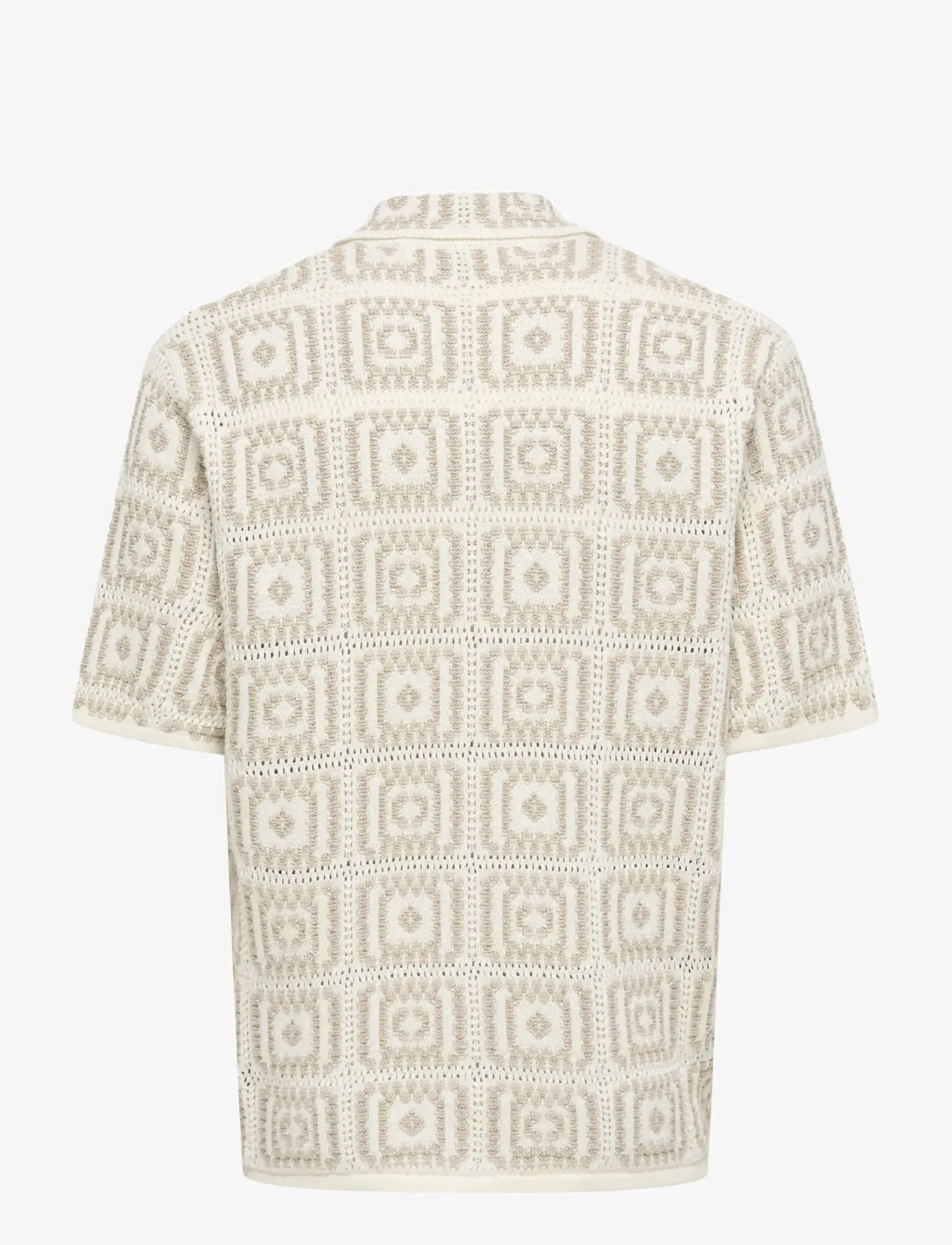 ONLY & SONS - ONSBART RLX 5 SS SHIRT KNIT - lühikeste varrukatega särgid - egret - 2