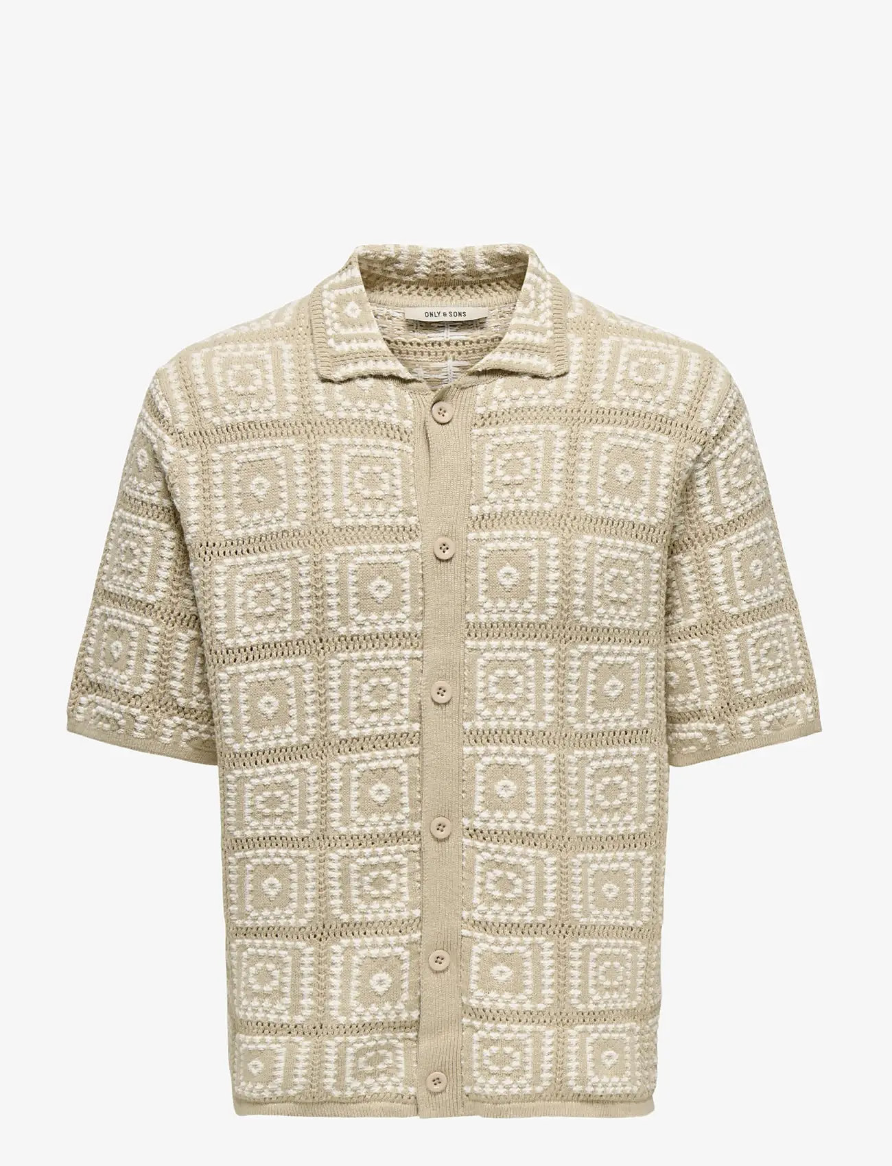 ONLY & SONS - ONSBART RLX 5 SS SHIRT KNIT - krótki rękaw - silver lining - 1