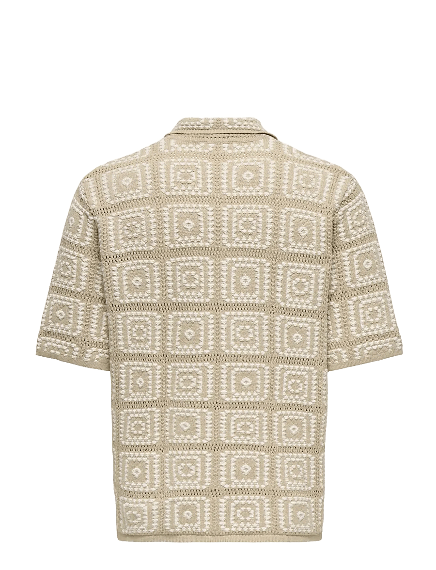 ONLY & SONS - ONSBART RLX 5 SS SHIRT KNIT NOOS - kurzarmhemden - silver lining - 2