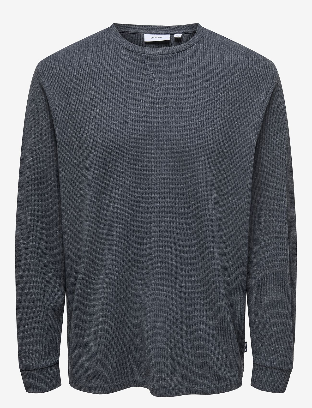 ONLY & SONS - ONSWAFFLE RLX LS TEE - dark navy - 0