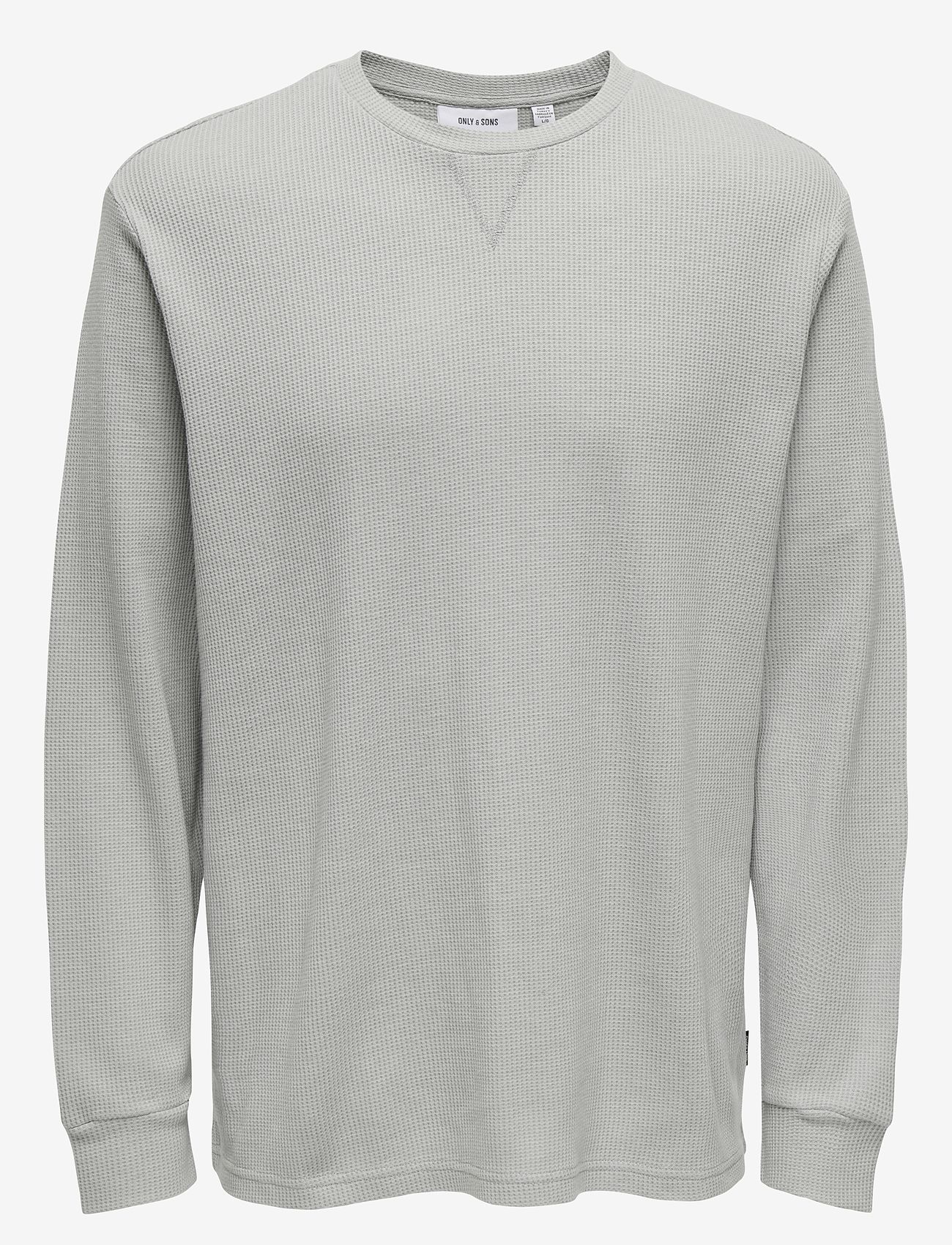 ONLY & SONS - ONSWAFFLE RLX LS TEE - collections - limestone - 0