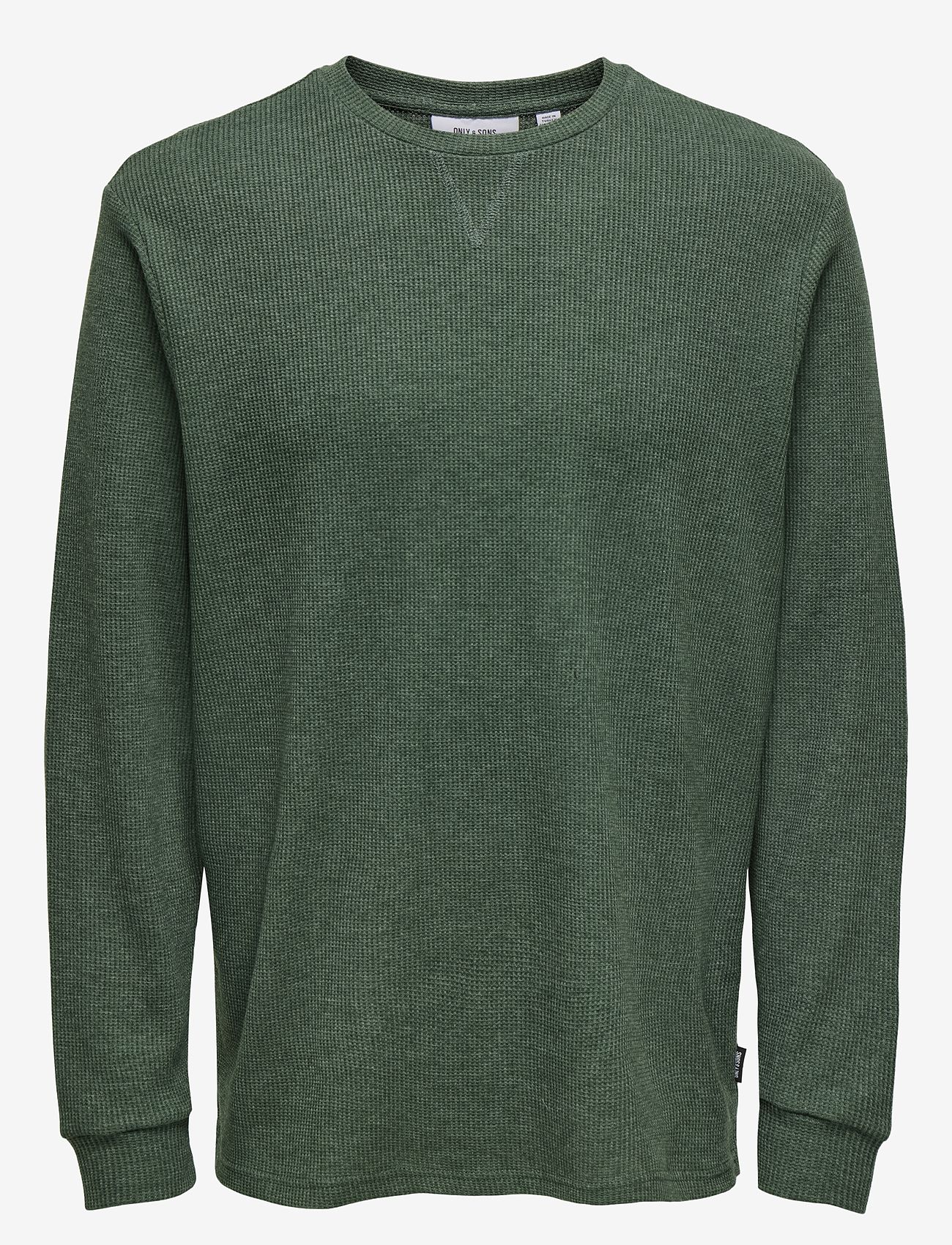 ONLY & SONS - ONSWAFFLE RLX LS TEE - alhaisimmat hinnat - sycamore - 0