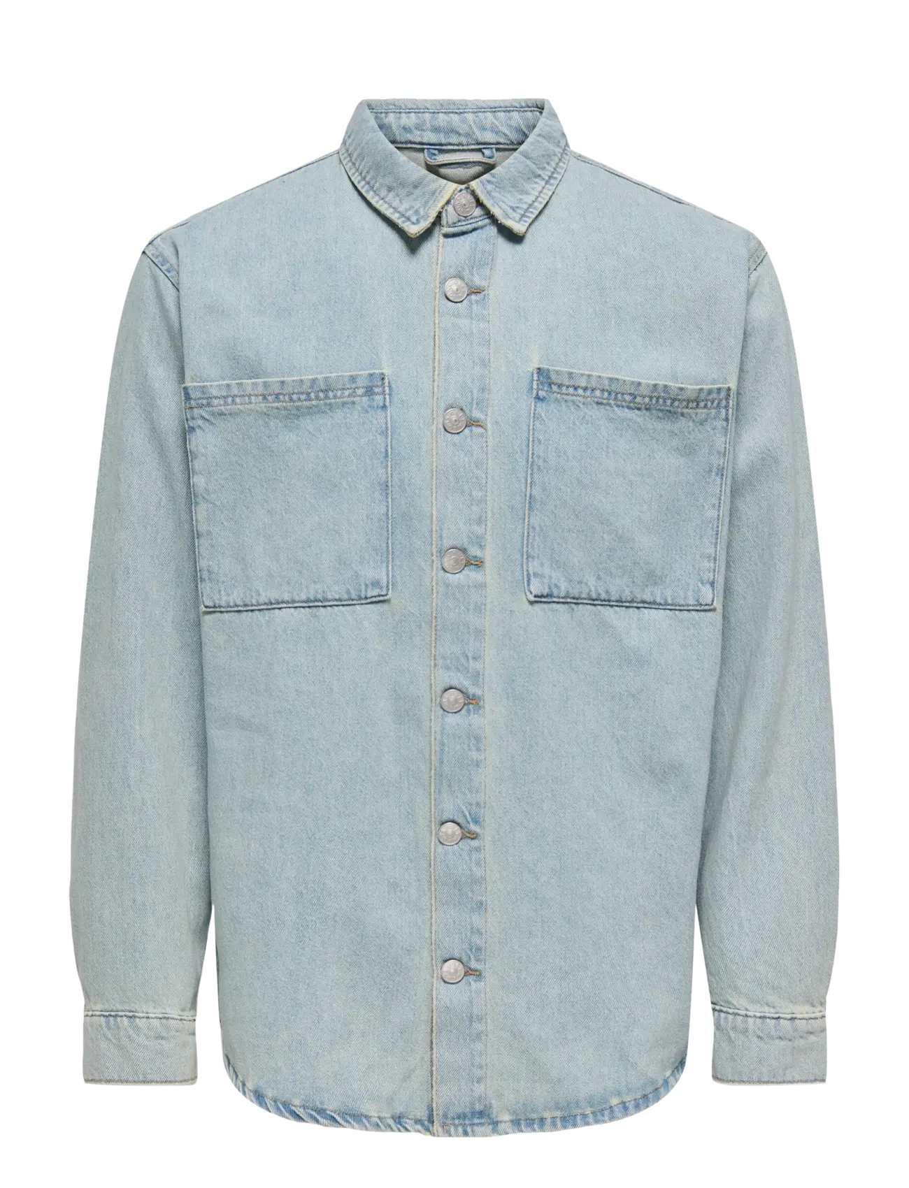 ONLY & SONS Onsalp Box Tai Dnm Jacket, L, Blue, Denim > Unlined Denim Jackets, Herre