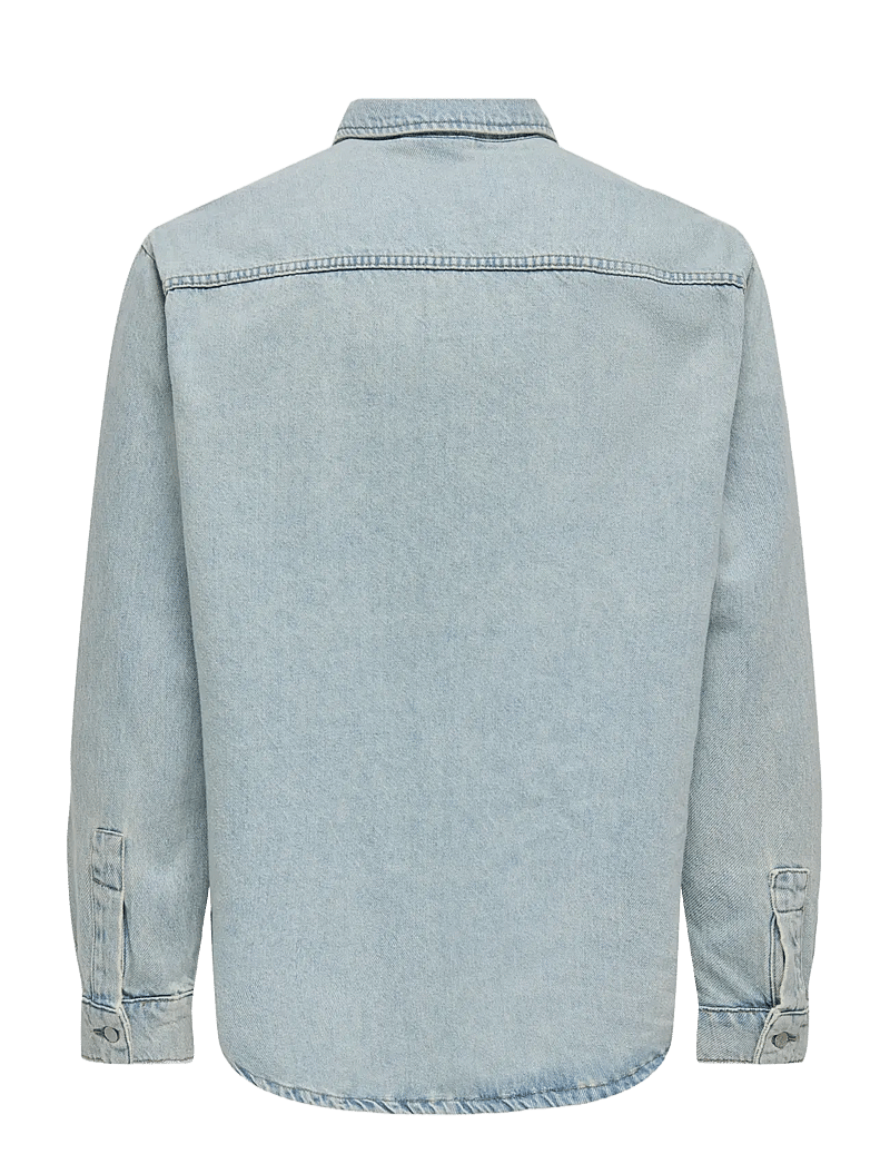 ONLY & SONS - ONSALP BOX TAI DNM JACKET - uforede denimjakker - light blue denim - 1