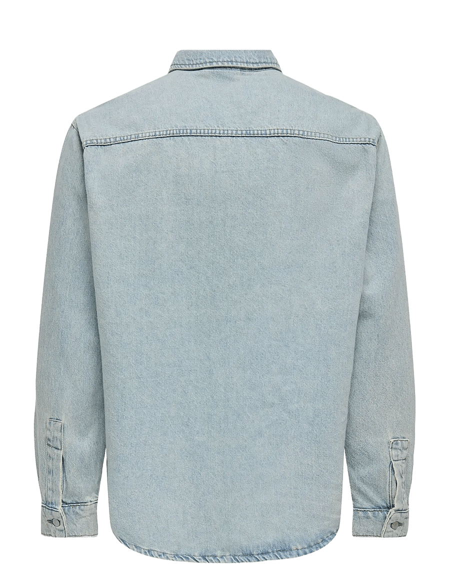 ONLY & SONS - ONSALP BOX TAI DNM JACKET - kurtki jeansowe bez podszewki - light blue denim - 1
