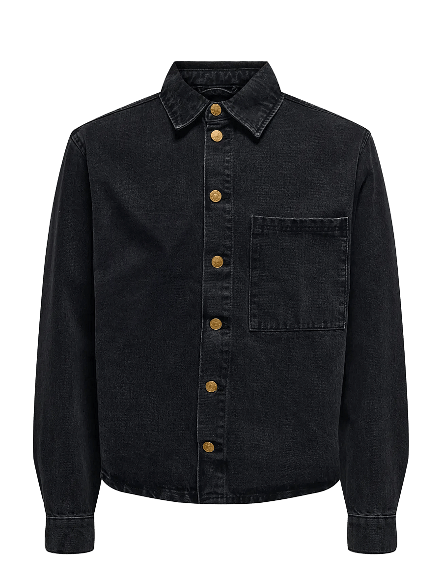 ONLY & SONS - ONSSPRICK BOX AZG DNM JACKET - ofodrade jeansjackor - black denim - 0