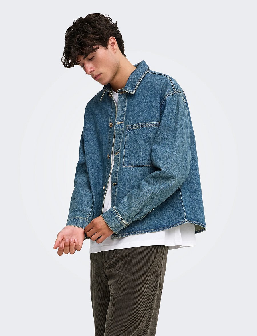 ONLY & SONS - ONSSPRICK BOX AZG DNM JACKET - voodrita teksatagid - dark blue denim - 0